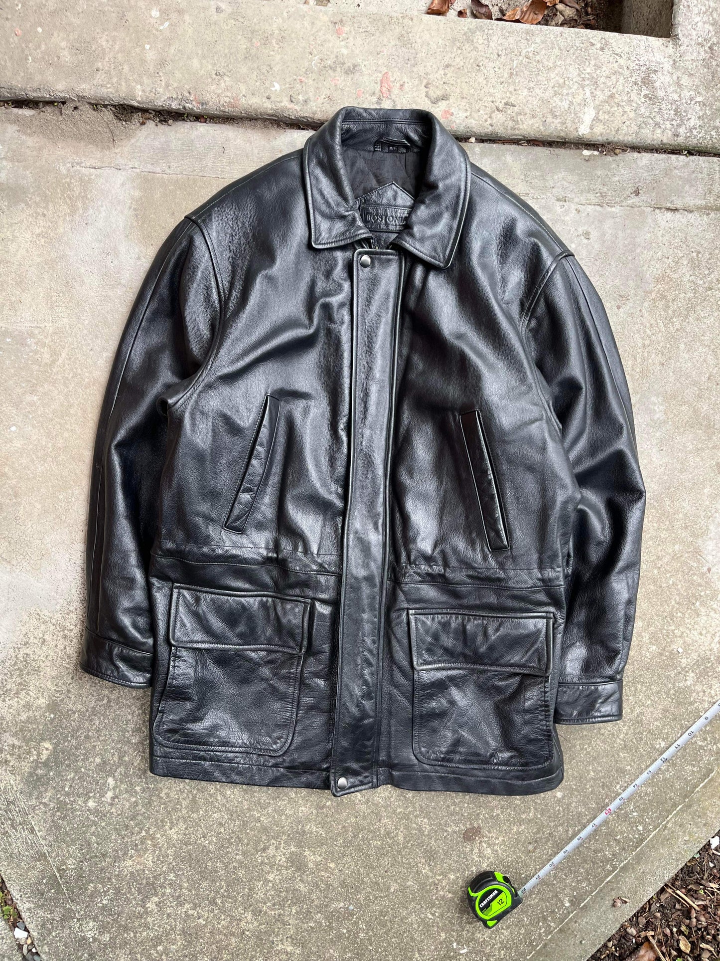 (M/L) Vintage Genuine Leather Long Coat