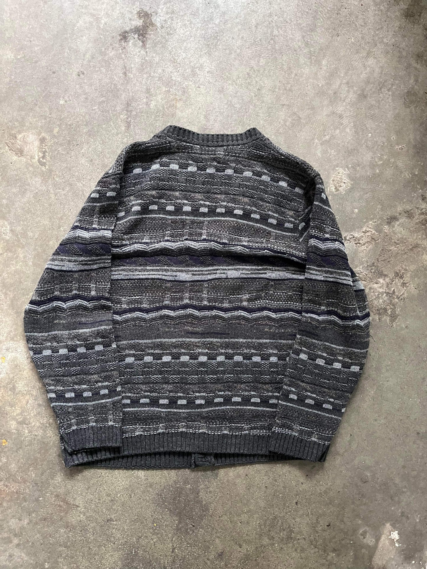 (L/XL) Vintage Textured Knit Cardigan
