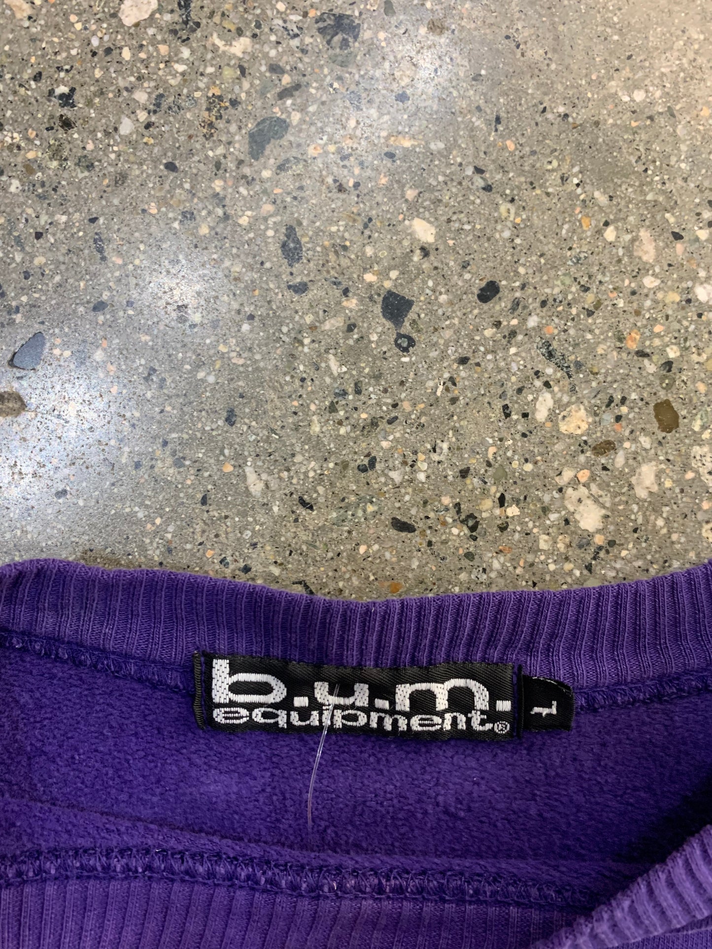 (XS/S) 90's B.U.M Equipment Graphic Purple Crewneck
