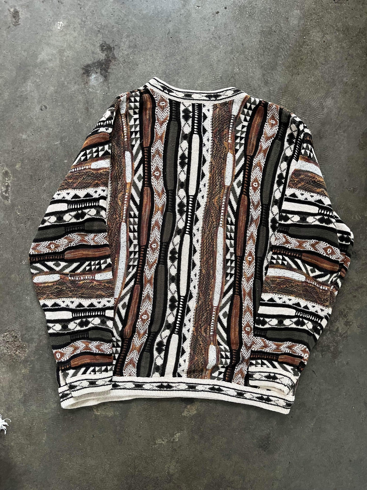 (M/L) 90’s London Fog 3D Coogi Style Knit
