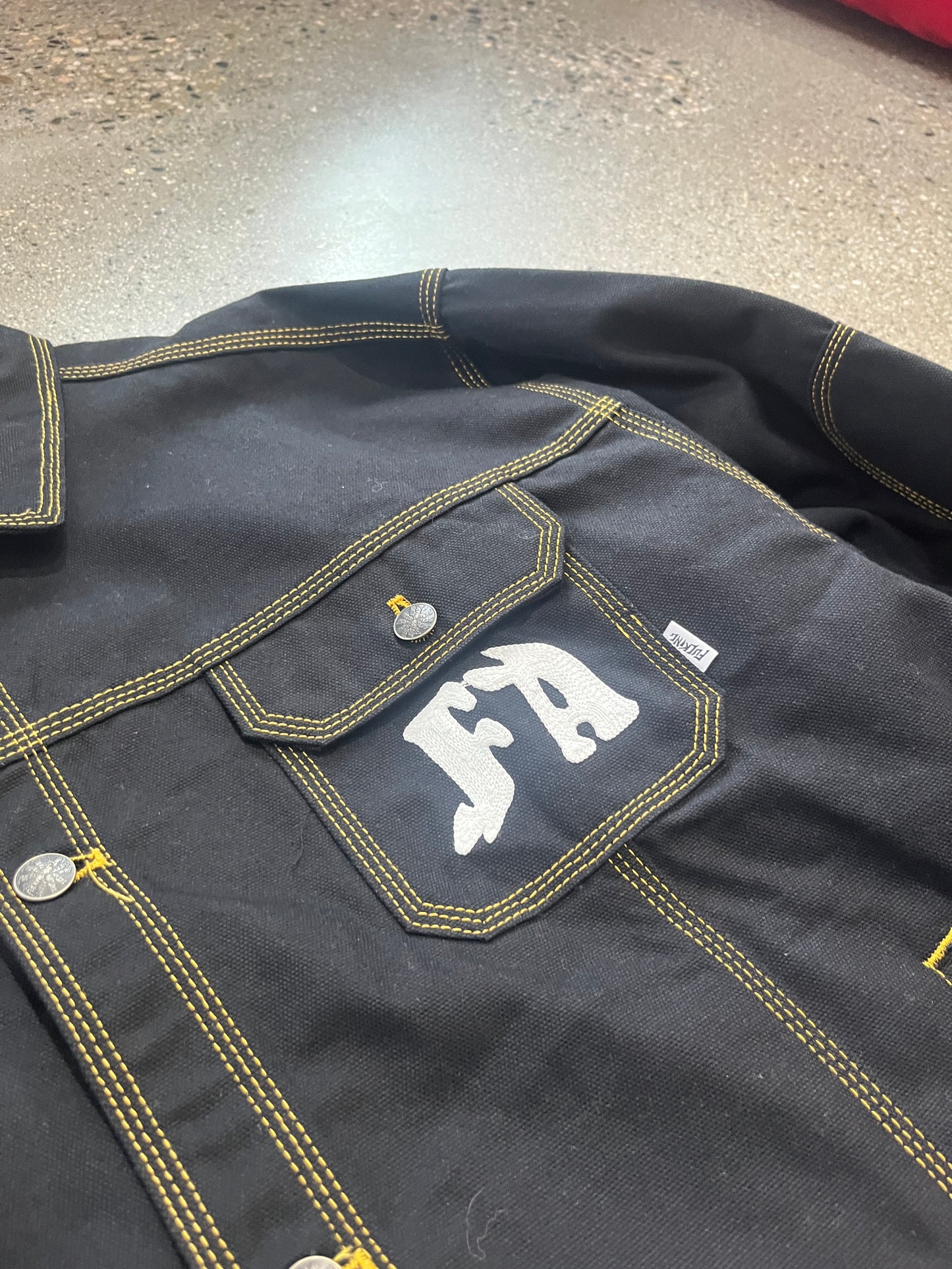 (L) F*cking Awesome Twin Skull Denim Jacket