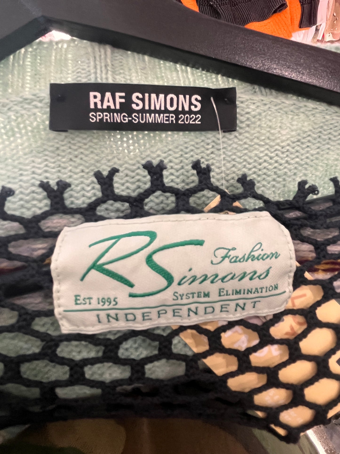 (L/XL) Raf Simons Fair Isle Jaquard V neck Knit SS22