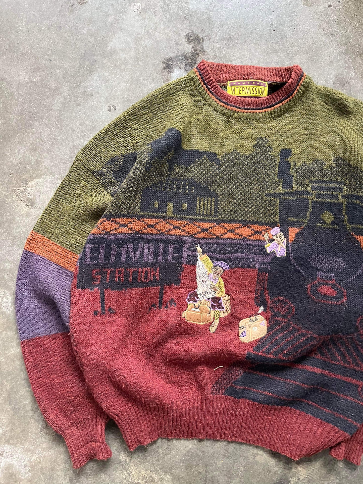 (XL/2X) Vintage Train Stn Knit