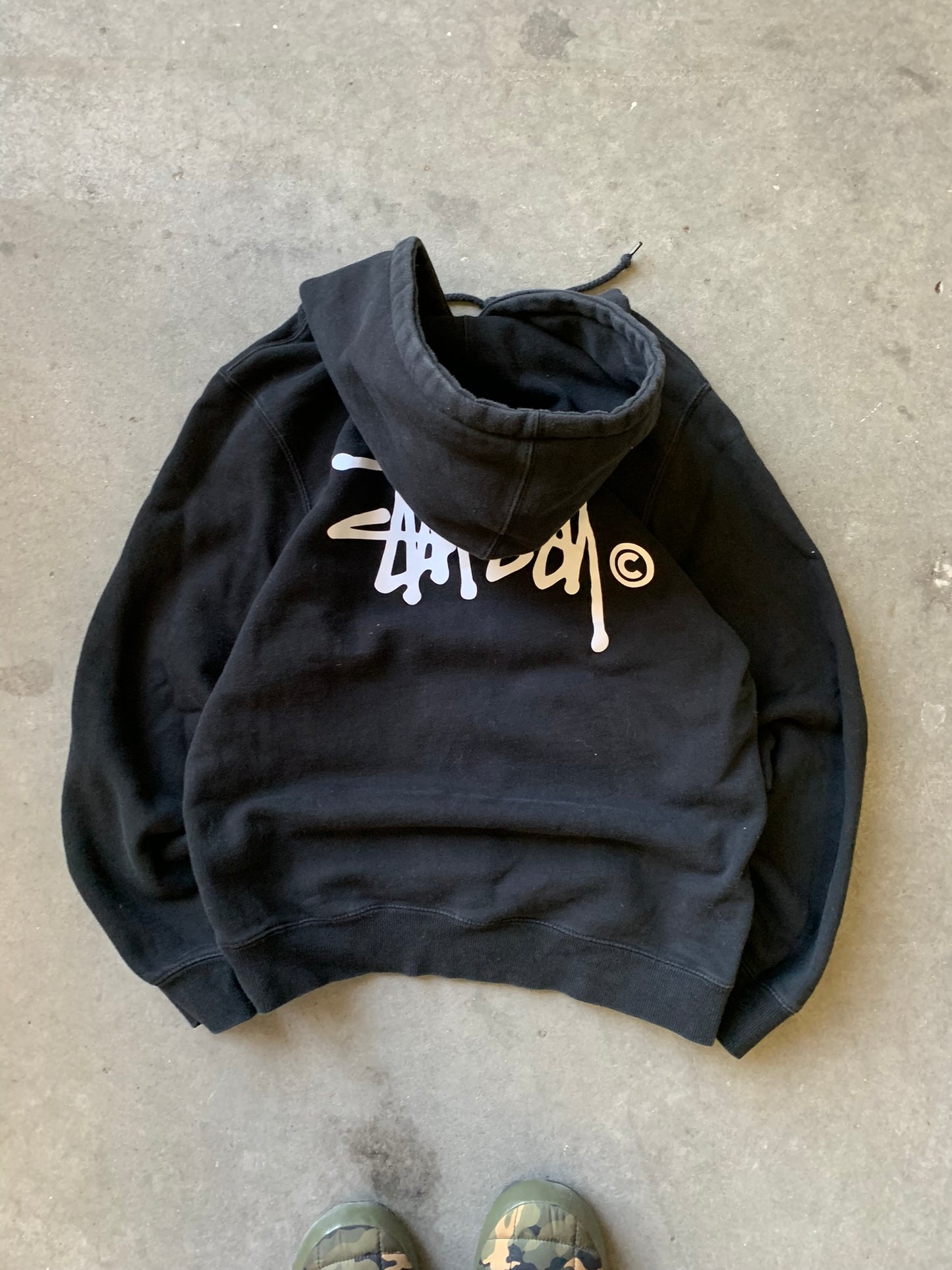 (S) Stussy Script Black Hoodie