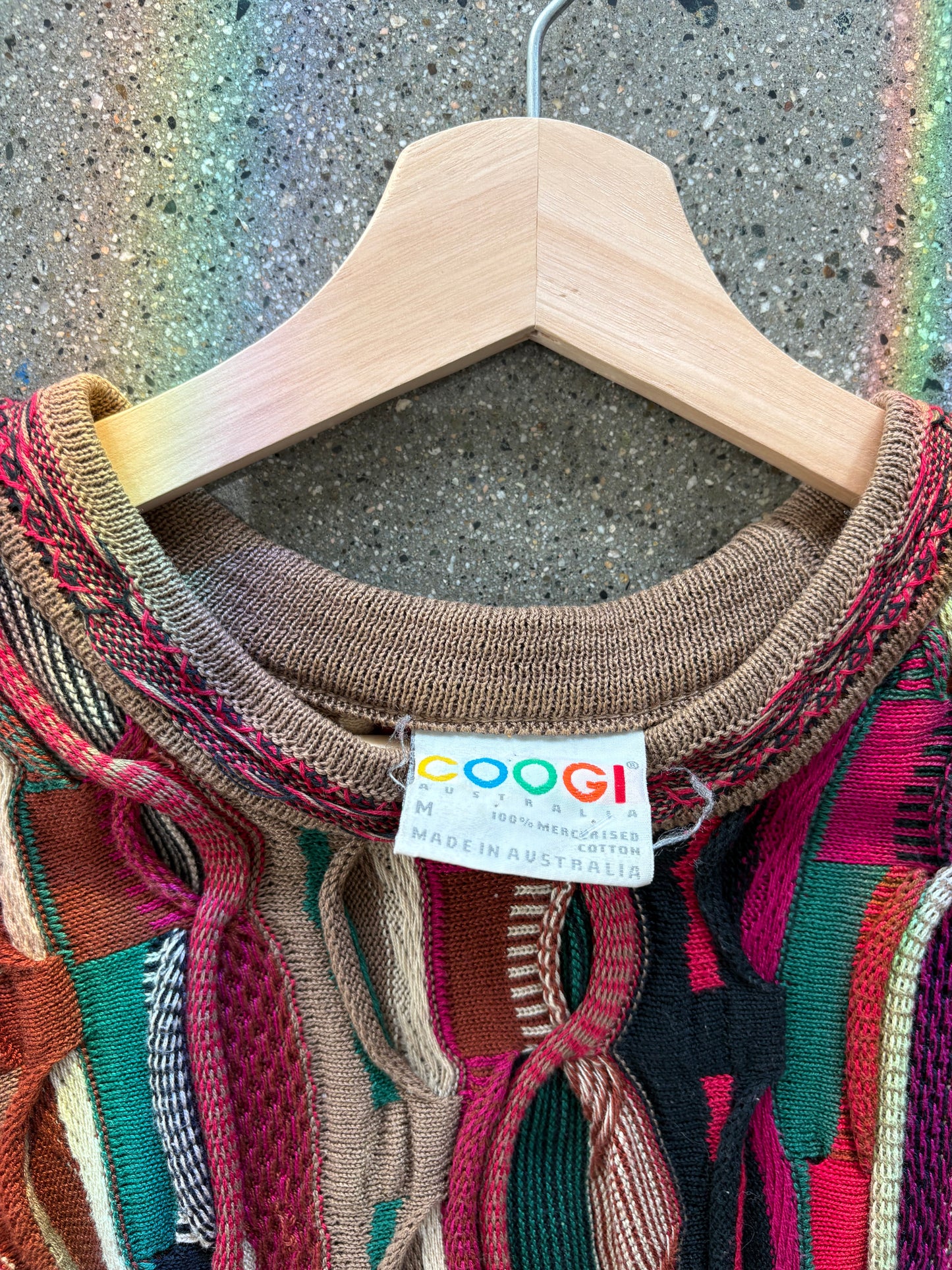 (M/L) 1990s Coogi Vibrant Pink 3D Knit