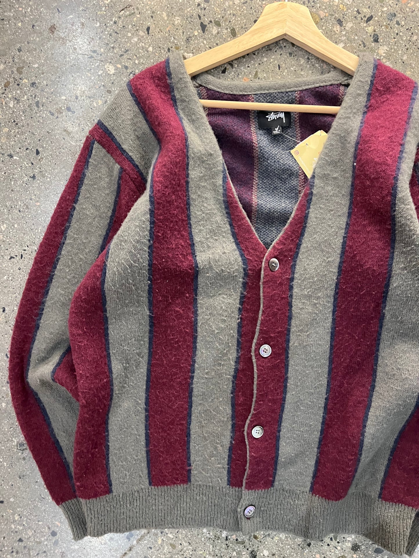 (M) Stussy Striped Cardigan