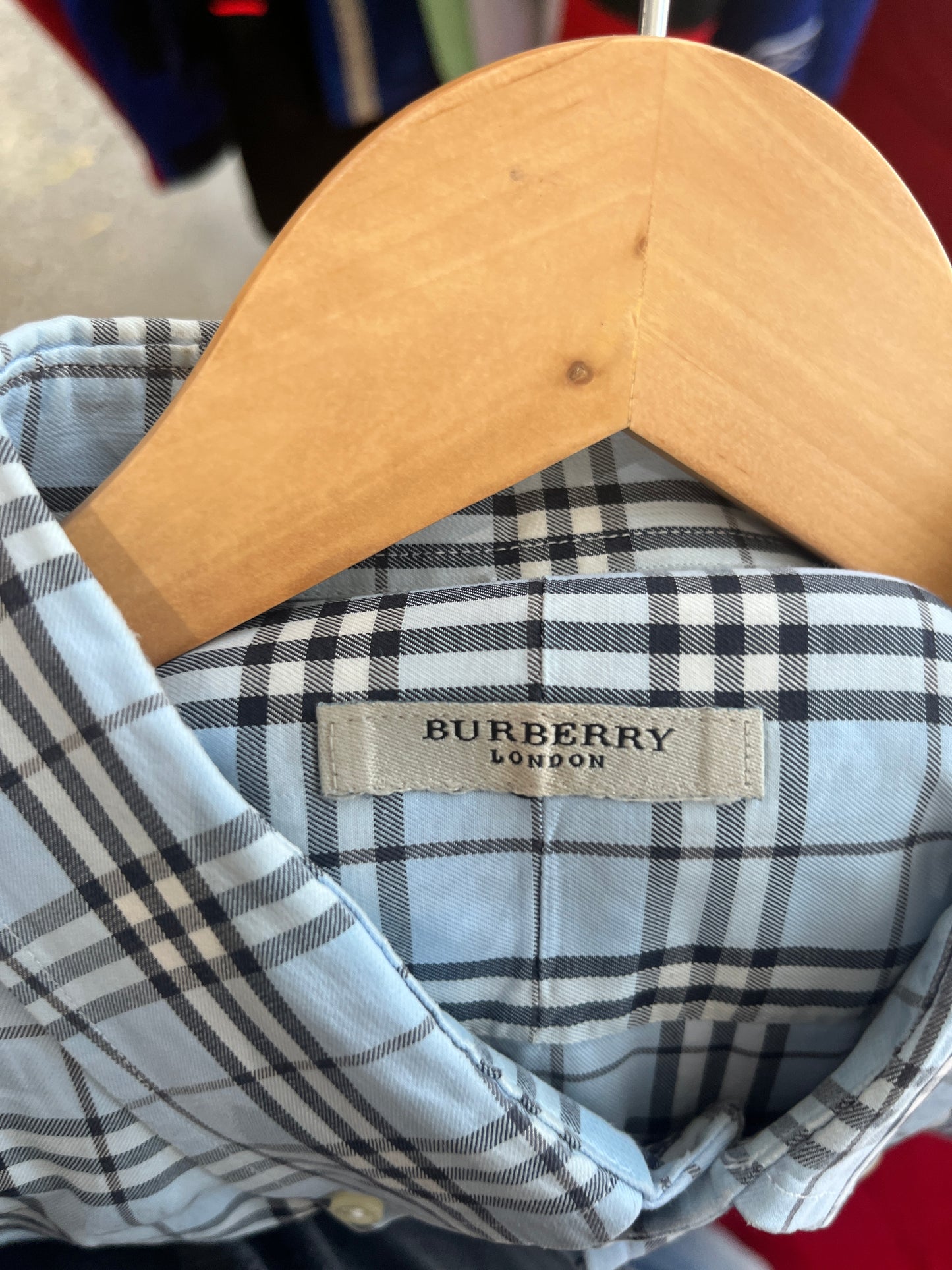 (XL) Burberry London Blue Plaid Button Up
