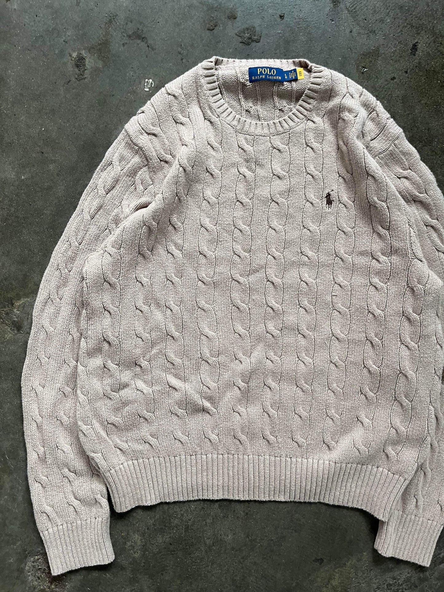 (L) Cream Polo Knit