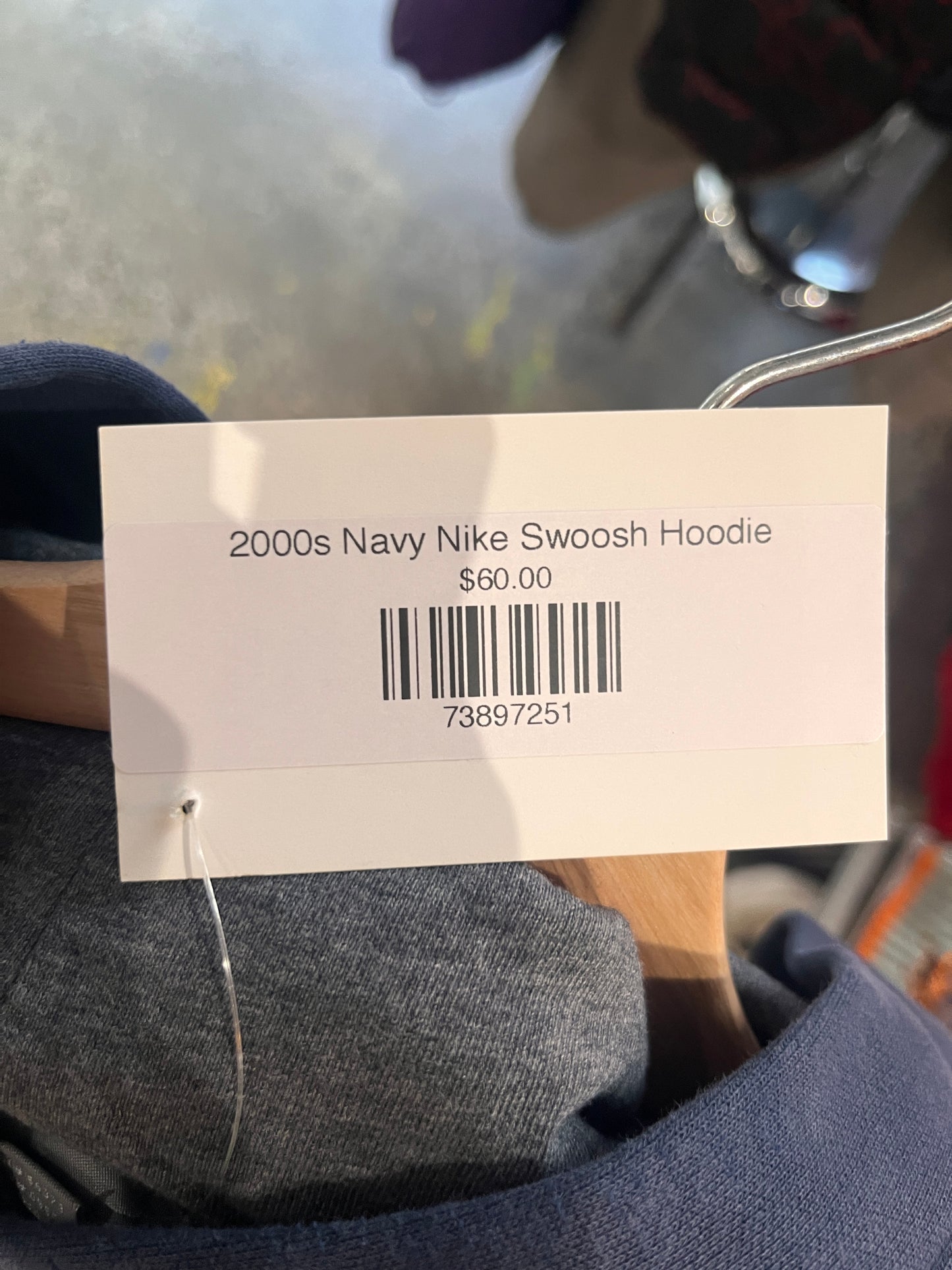 (2X) 2000s Navy Nike Swoosh Hoodie