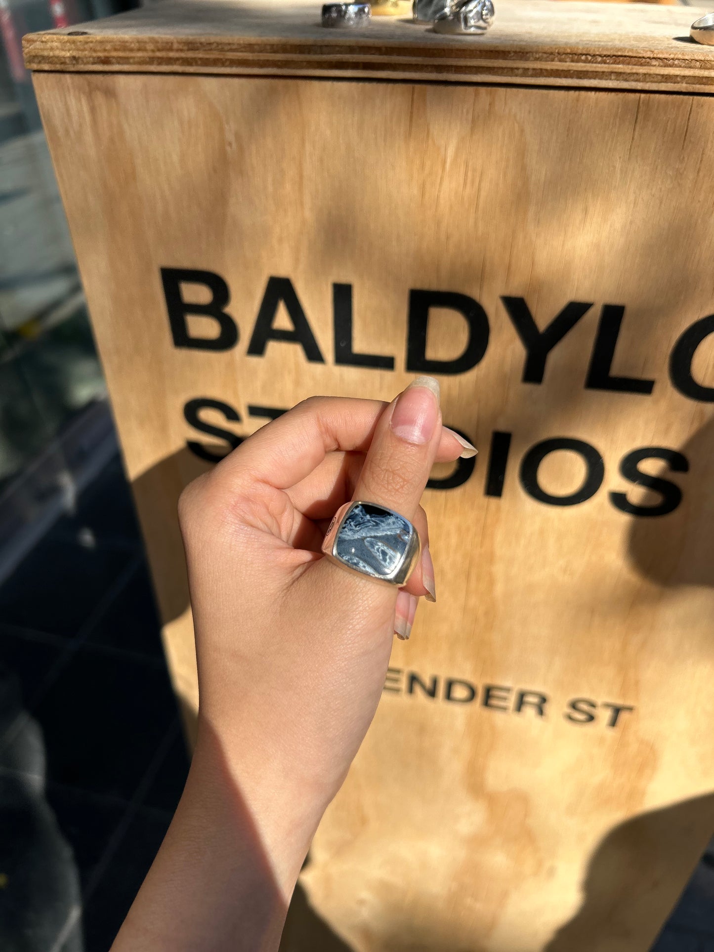 (Sz11) Silver .925 Maple Blue Pietersite