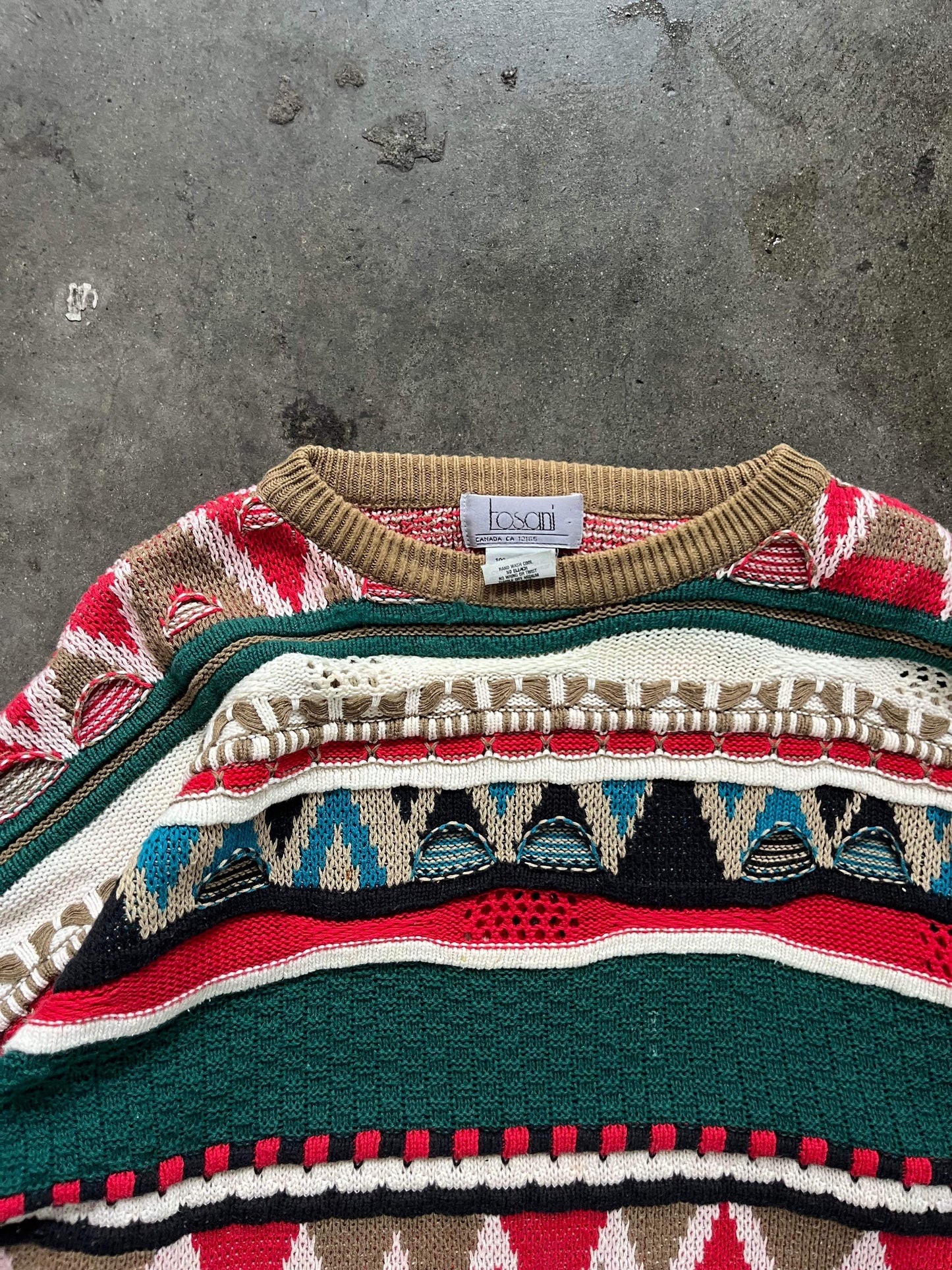 (2X) 90’s Tosani 3D Coogi Style Knit