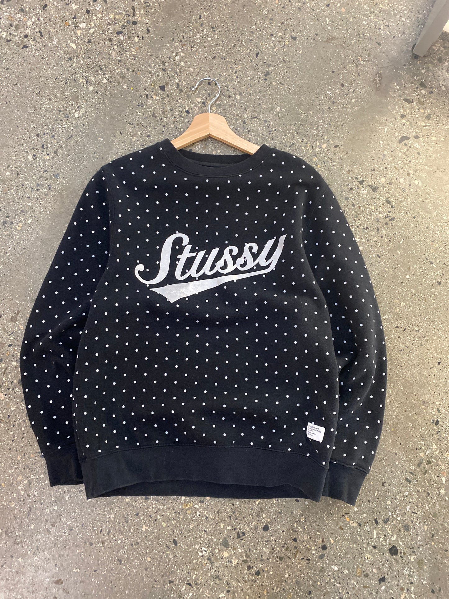 (s) stussy polka-dot crewneck