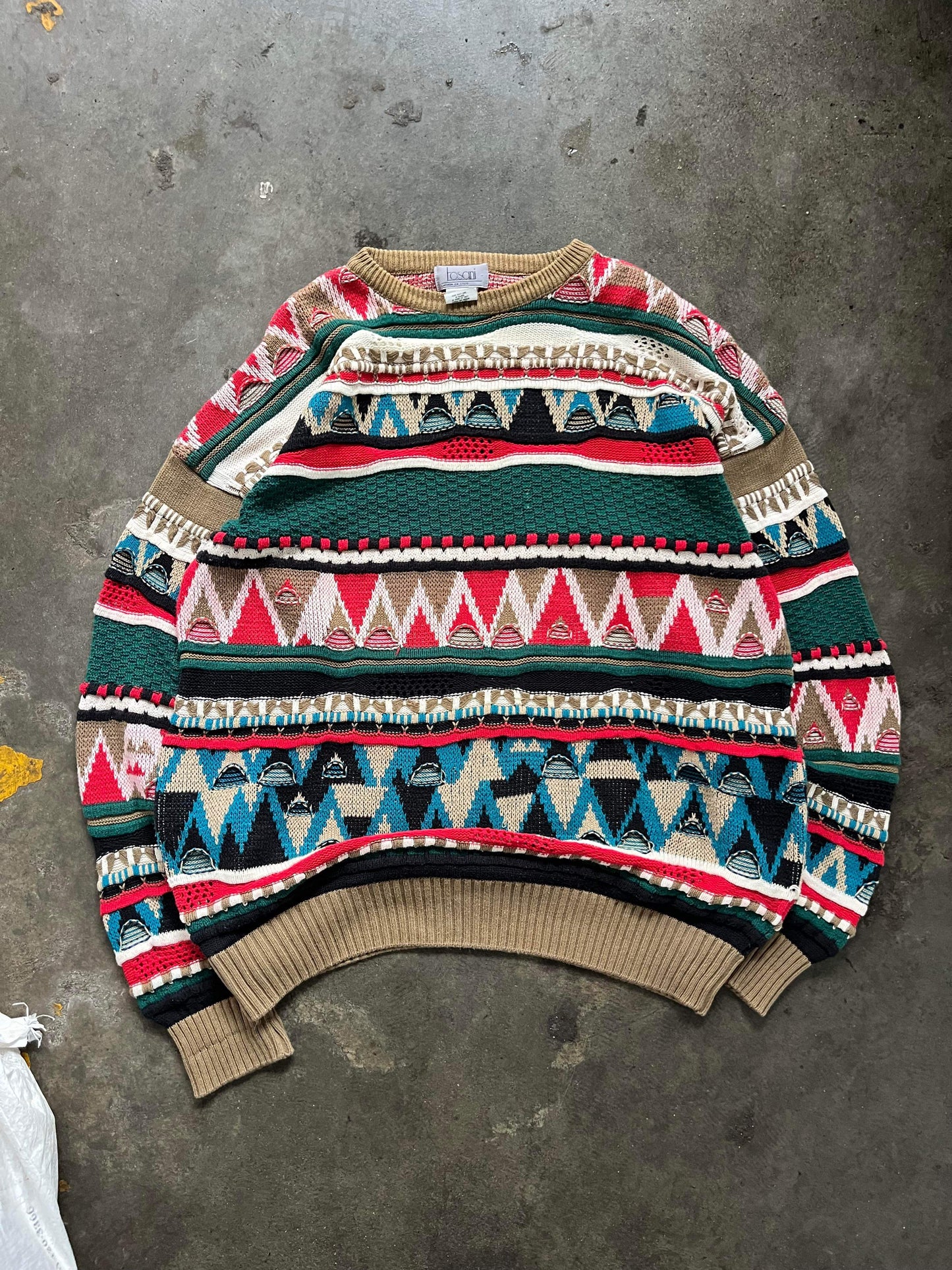 (2X) 90’s Tosani 3D Coogi Style Knit