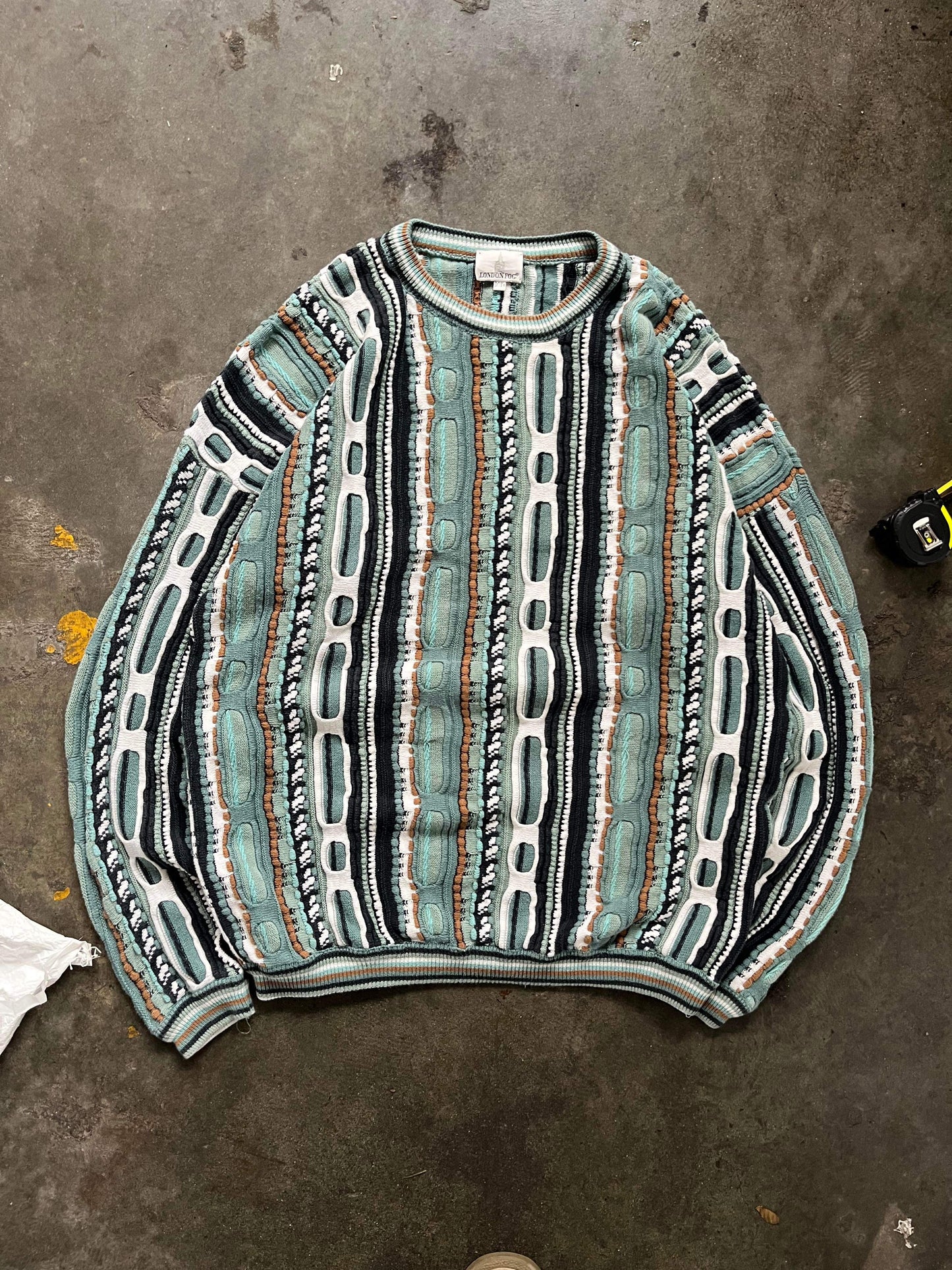 (3X) 90’s London Fog 3D Coogi Style Knit
