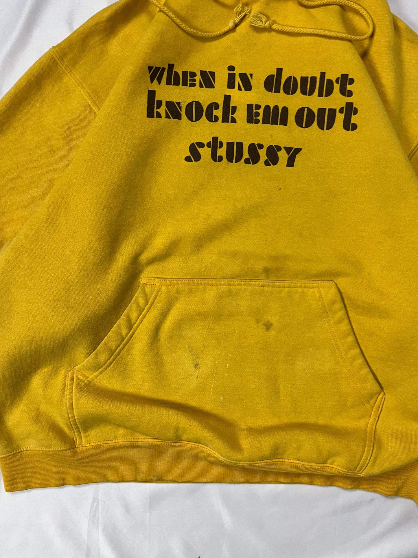 (XL/2X) 90’s Stussy Yellow Hoodie