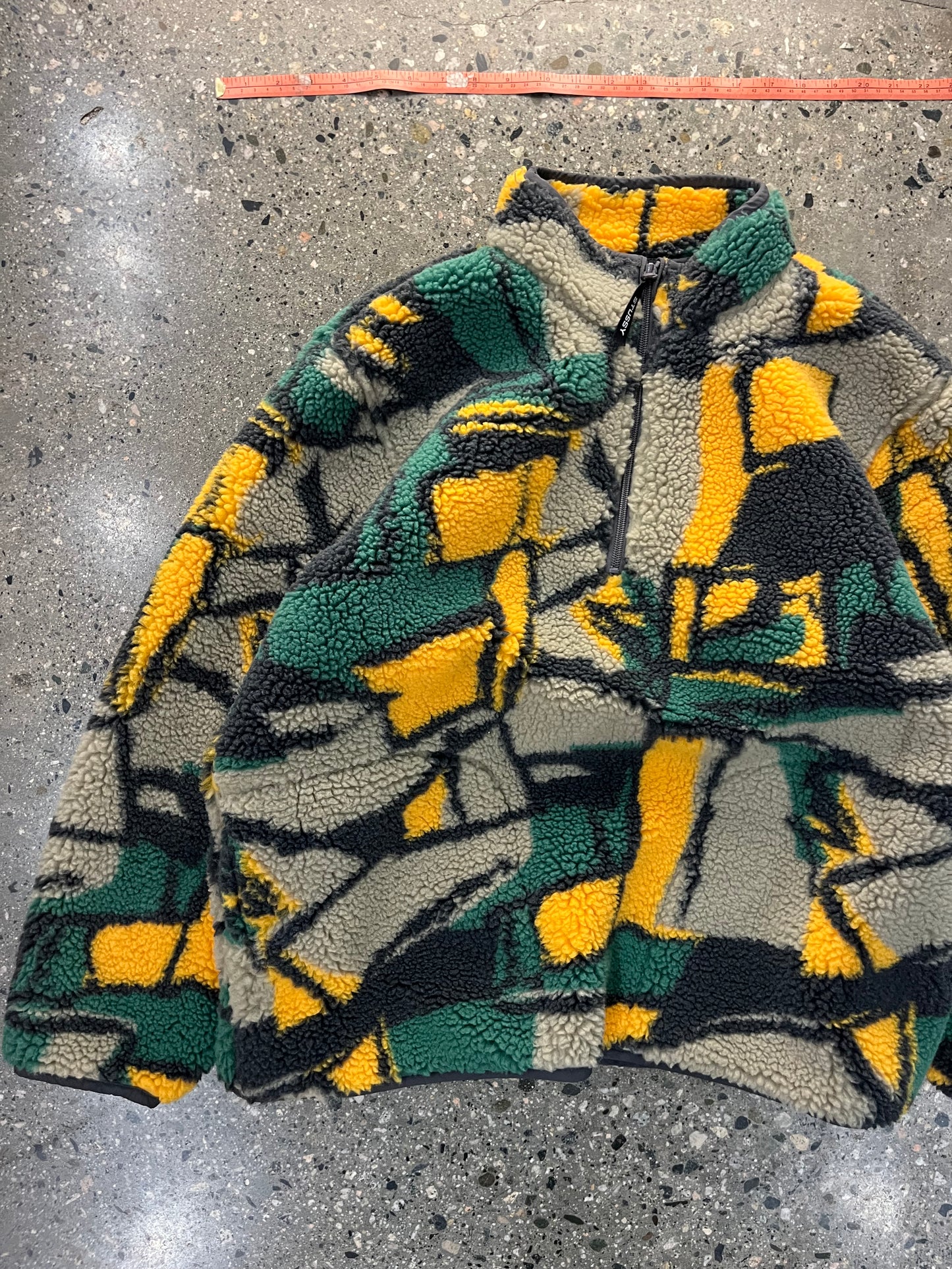 (M) Stussy Geometric Block Sherpa Half Zip