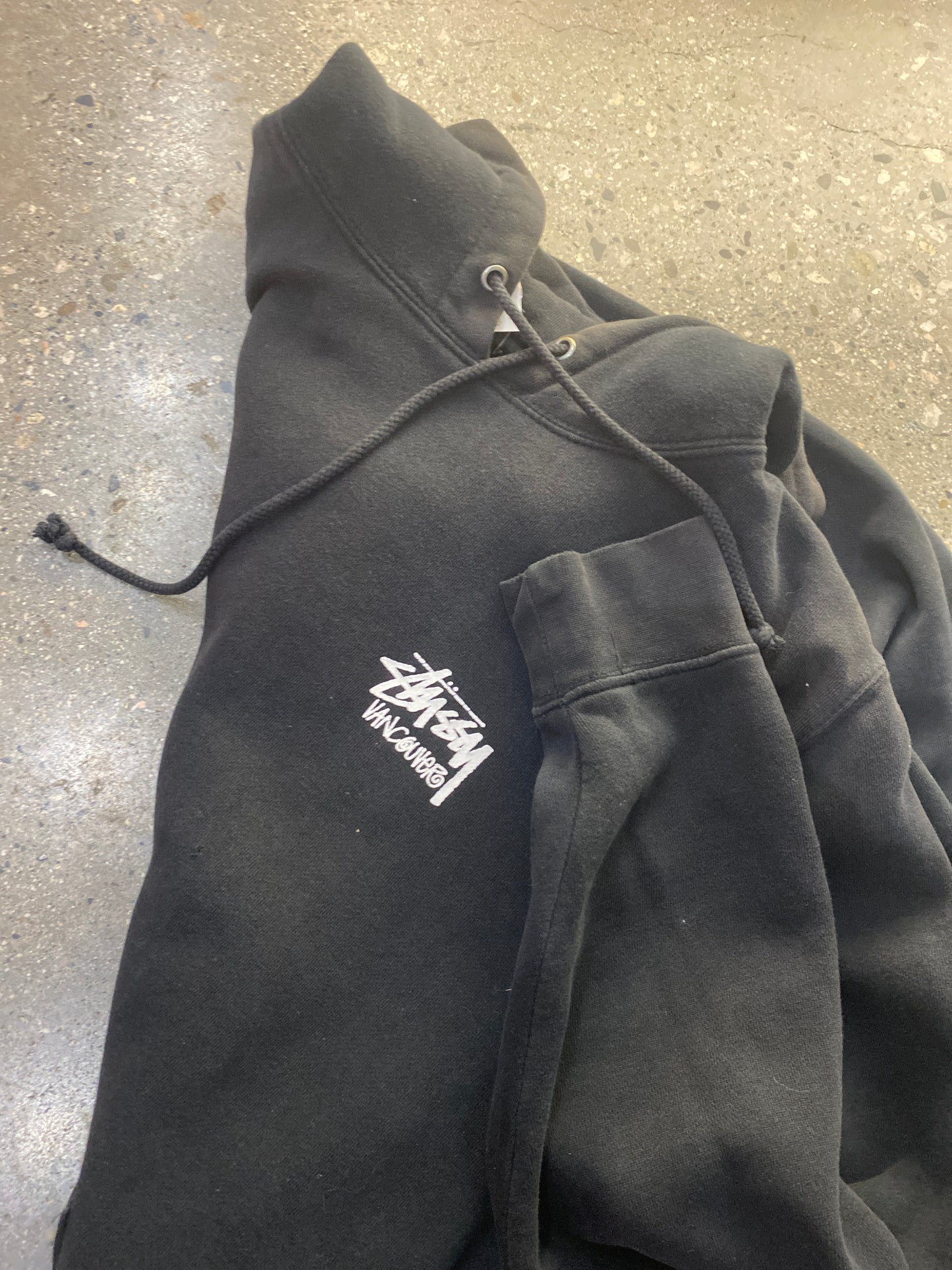 (L) Stussy Vancouver Pullover Black Hoodie