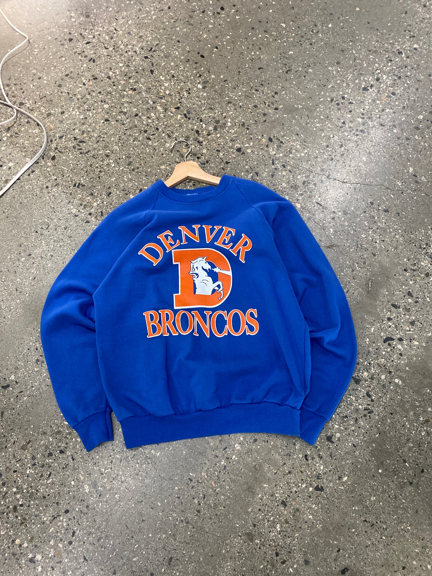 (XXS) 90's Denver Broncos Graphic Blue Crewneck