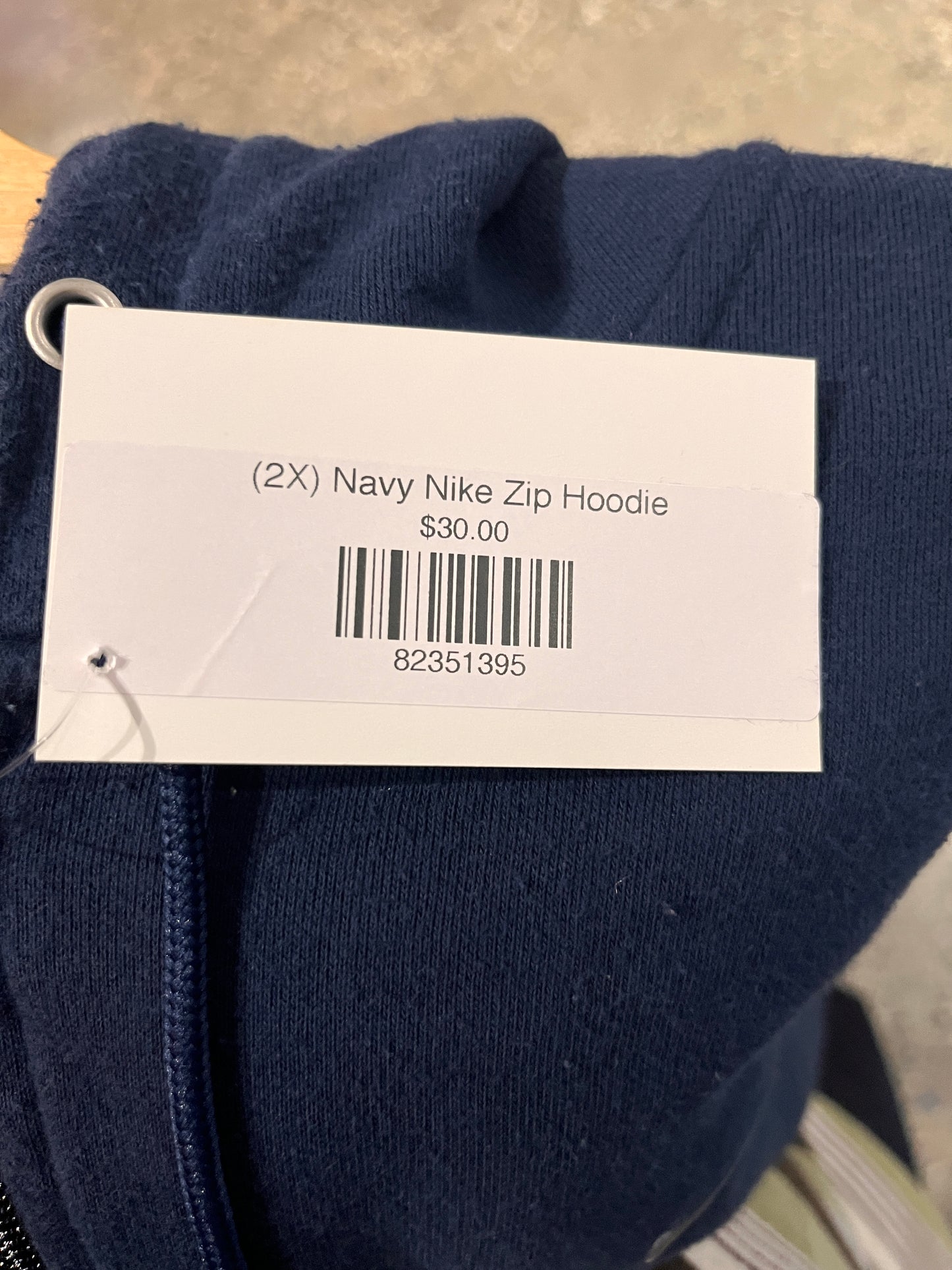 (2X) Navy Nike Zip Hoodie