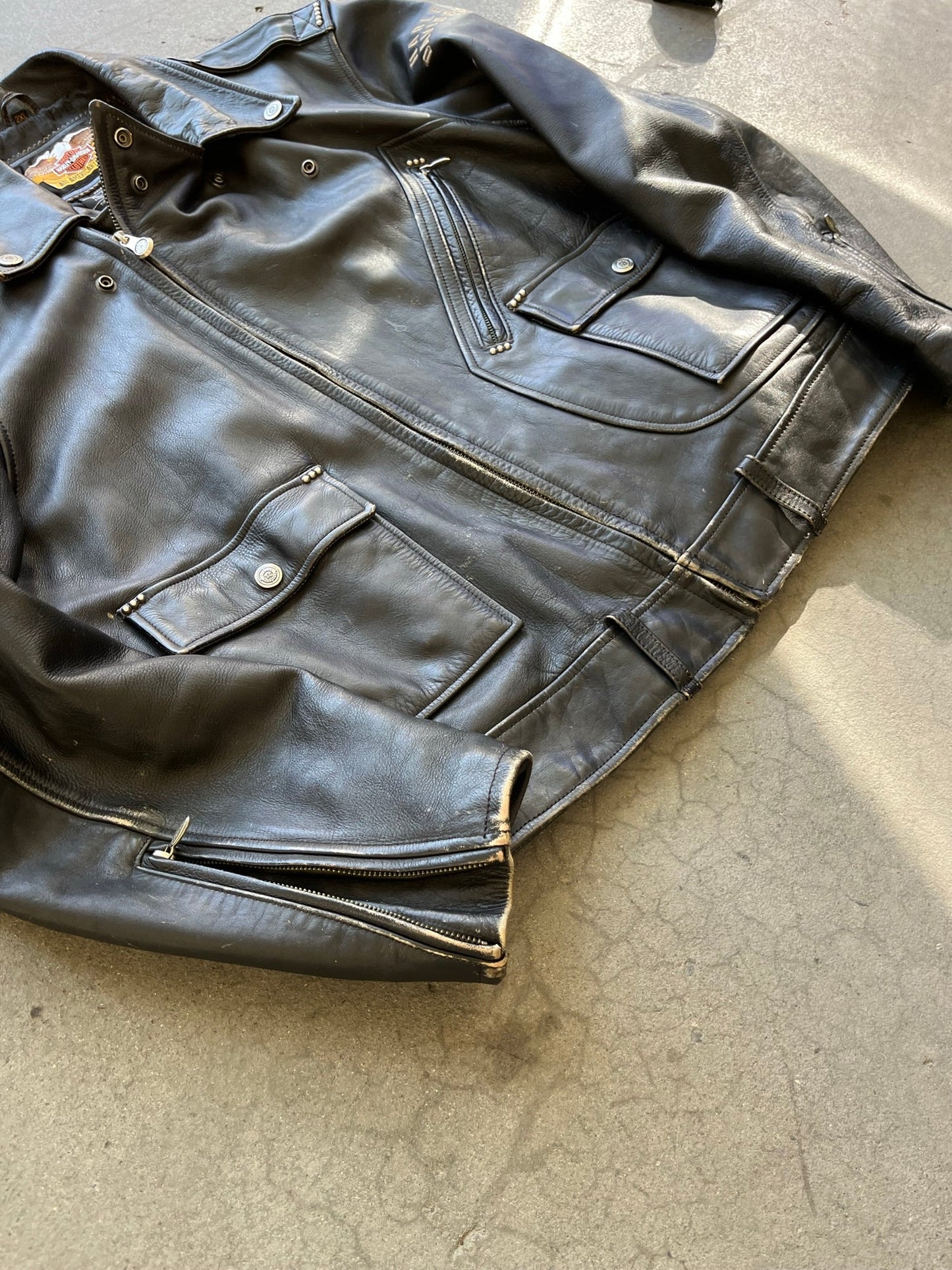 (XL) 90s Harley Davidson Full Leather