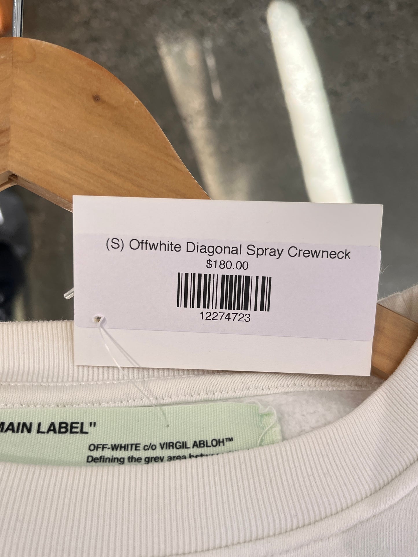 (S) Offwhite Diagonal Spray Crewneck