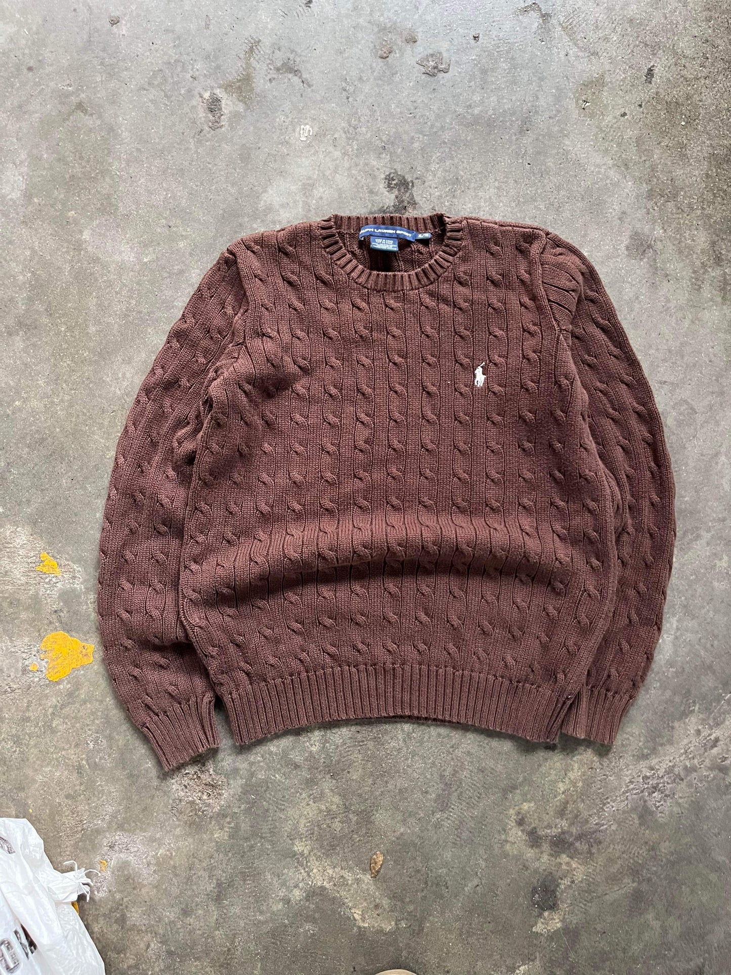 (Womens XL) Brown Polo Sport Knit