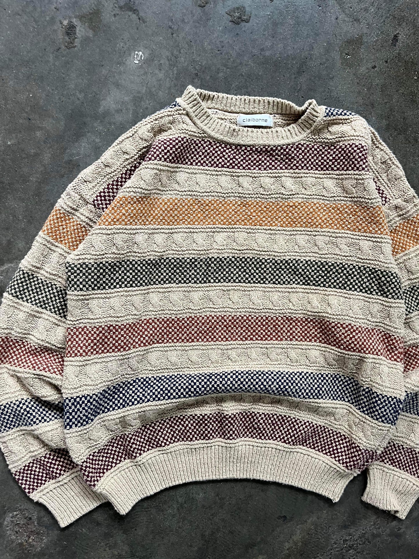 (M) Vintage Textured Multi Color Knit