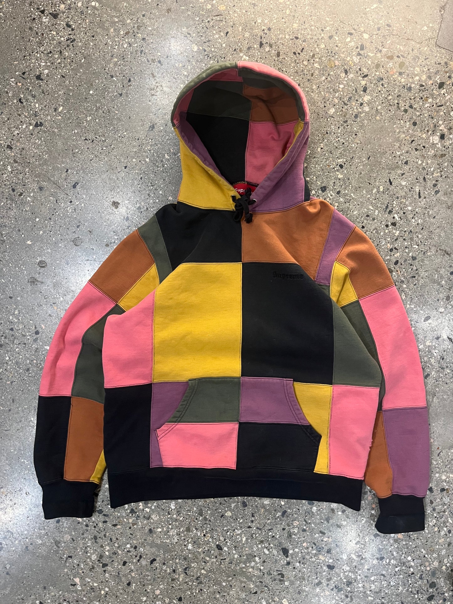 (M) Supreme Colour-Block Squares Hoodie