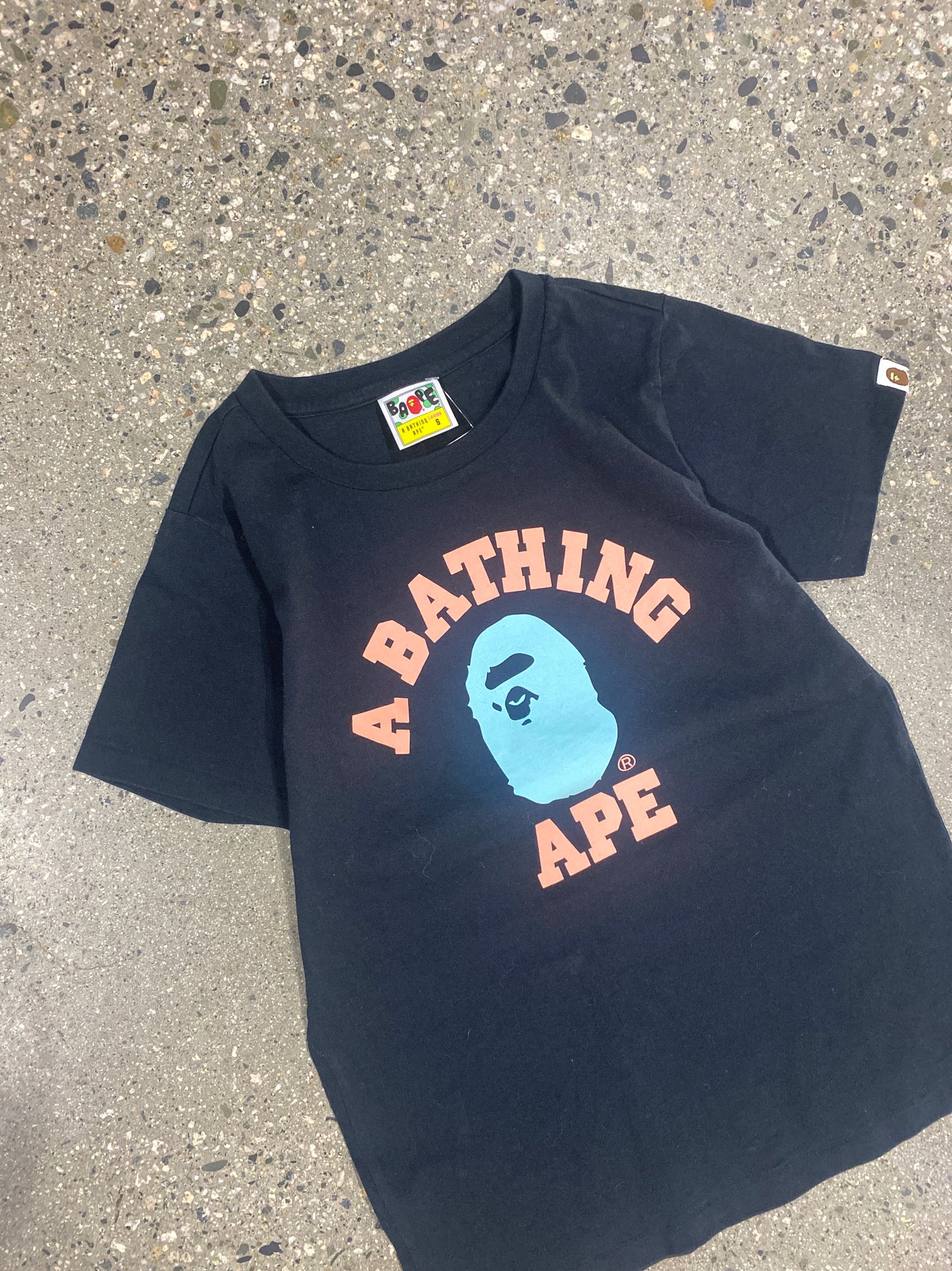 (Womens S) Bape Script Logo Tee Black