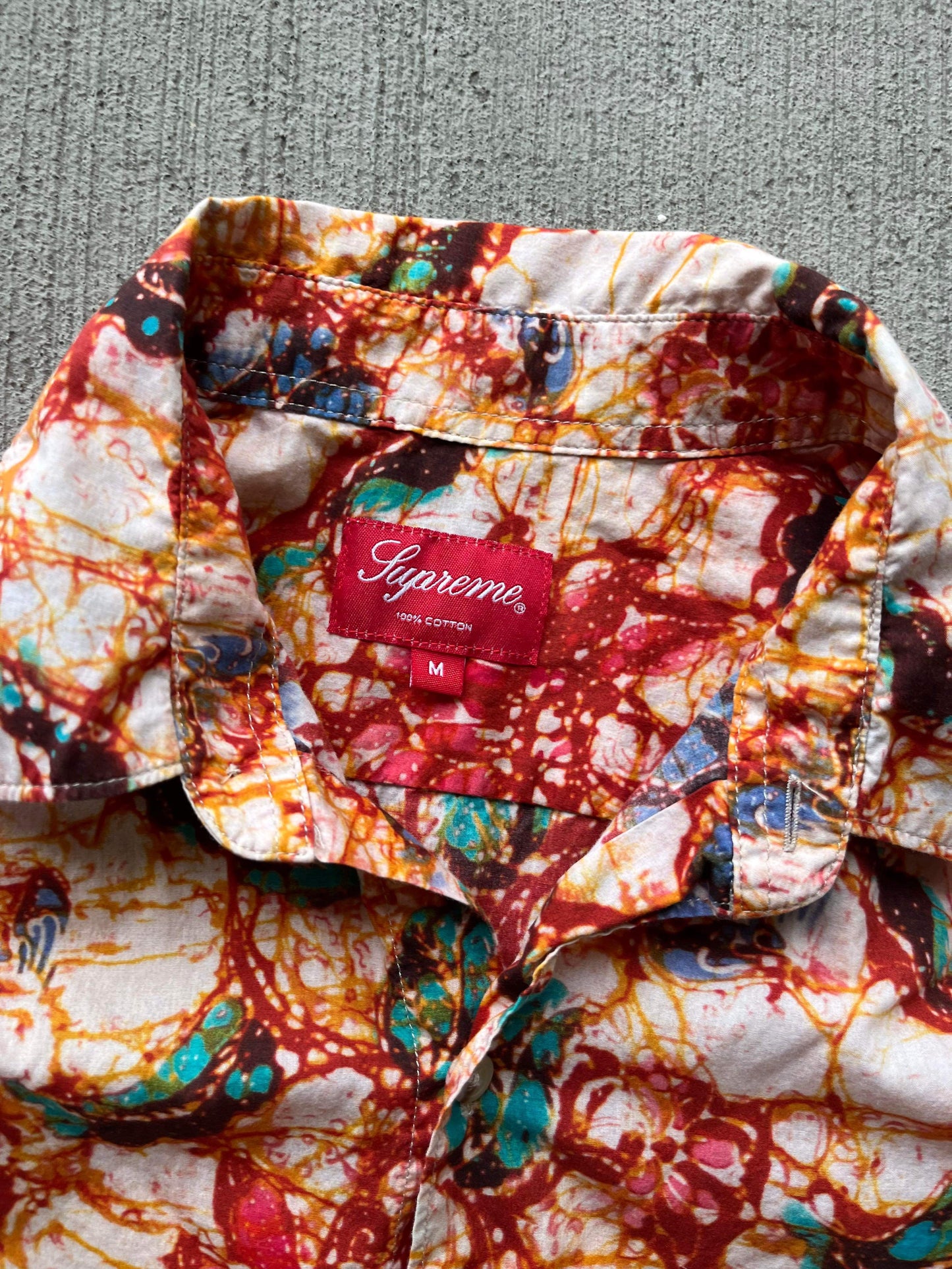 (M) Supreme Acid Floral Button Up Shirt