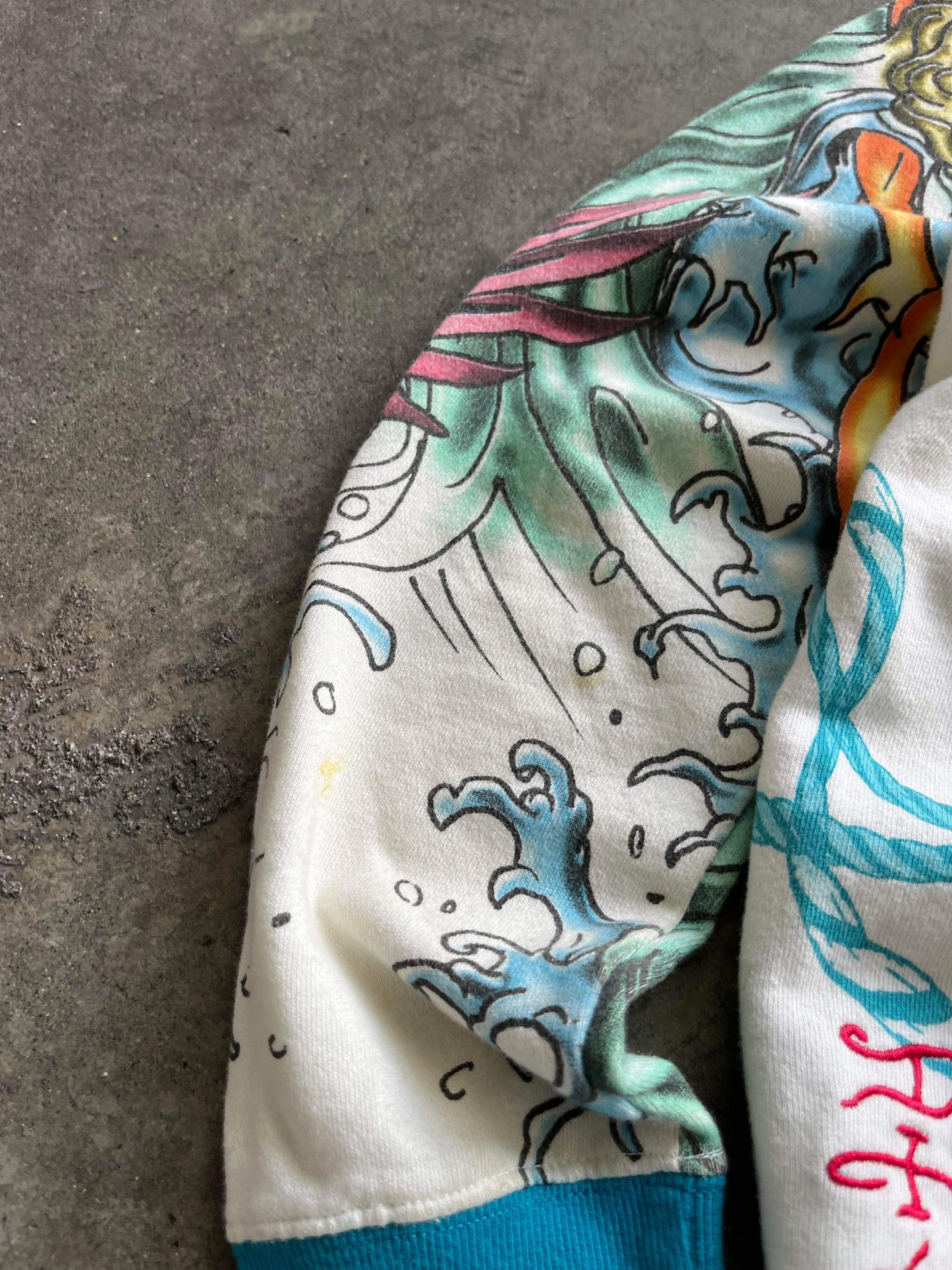 (M) 2000s Ed Hardy All Over Print Zip Up Hoodie