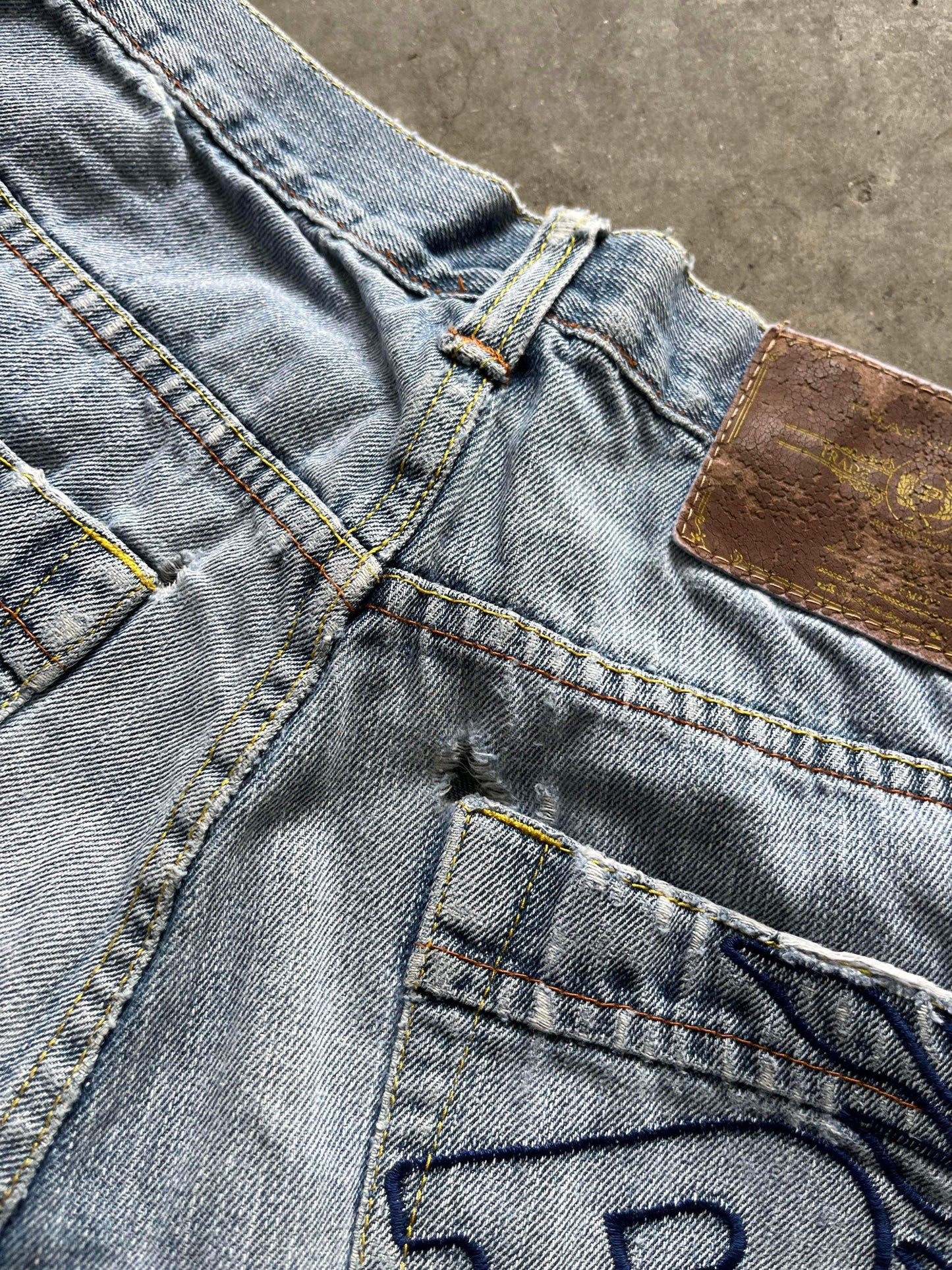 (32”) Distressed Phat Farm Blue Denim