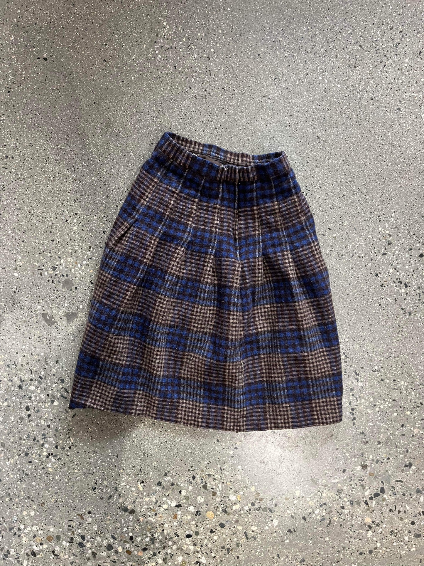 (25”W) Tartan Wool Skirt Made in Japan