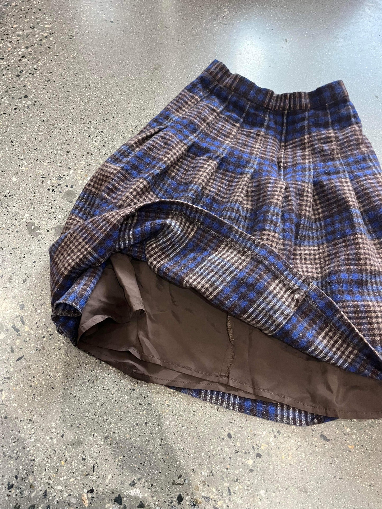 (25”W) Tartan Wool Skirt Made in Japan