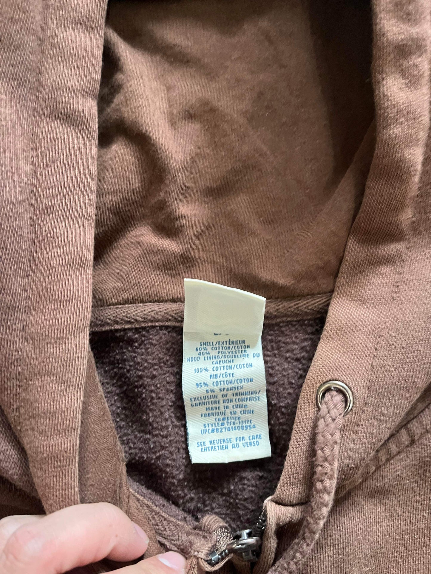 (L) Y2K Brown Tribal Zip Up Hoodie