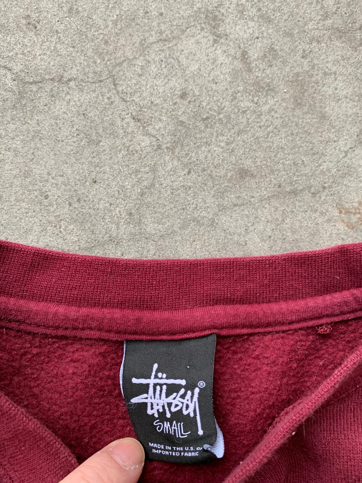 (S) Maroon Stussy International Crewneck
