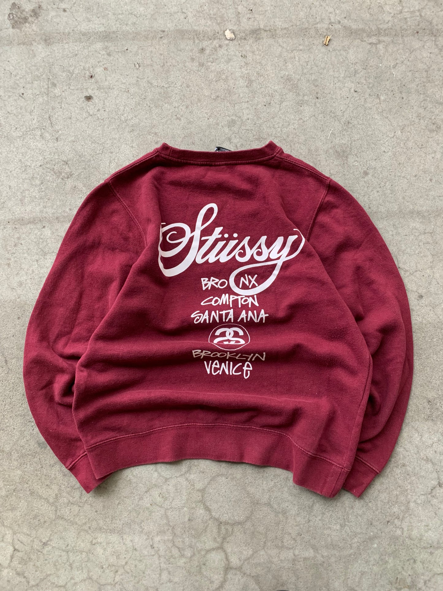 (S) Maroon Stussy International Crewneck