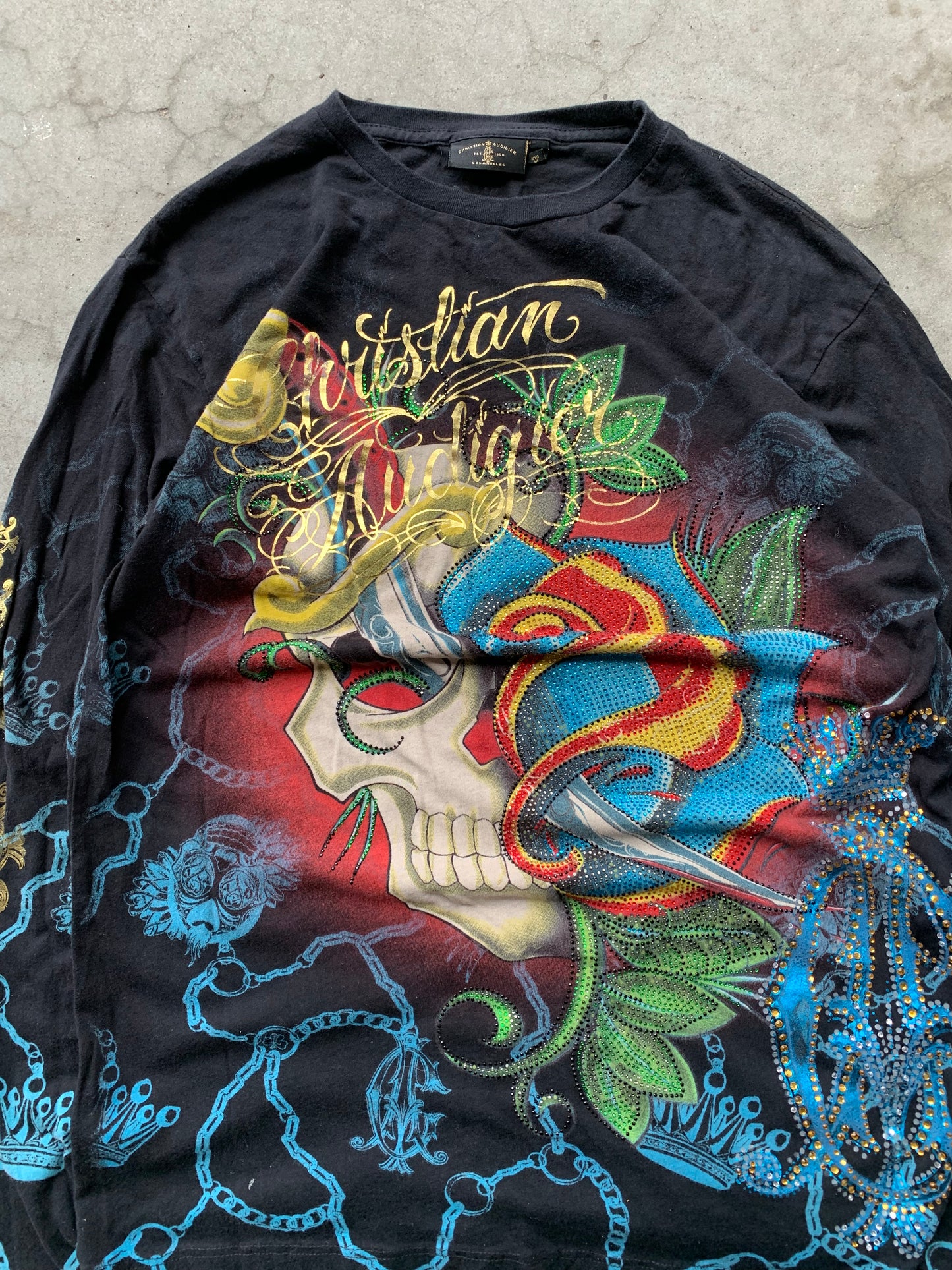 (M) Christian Audigier LS Tee
