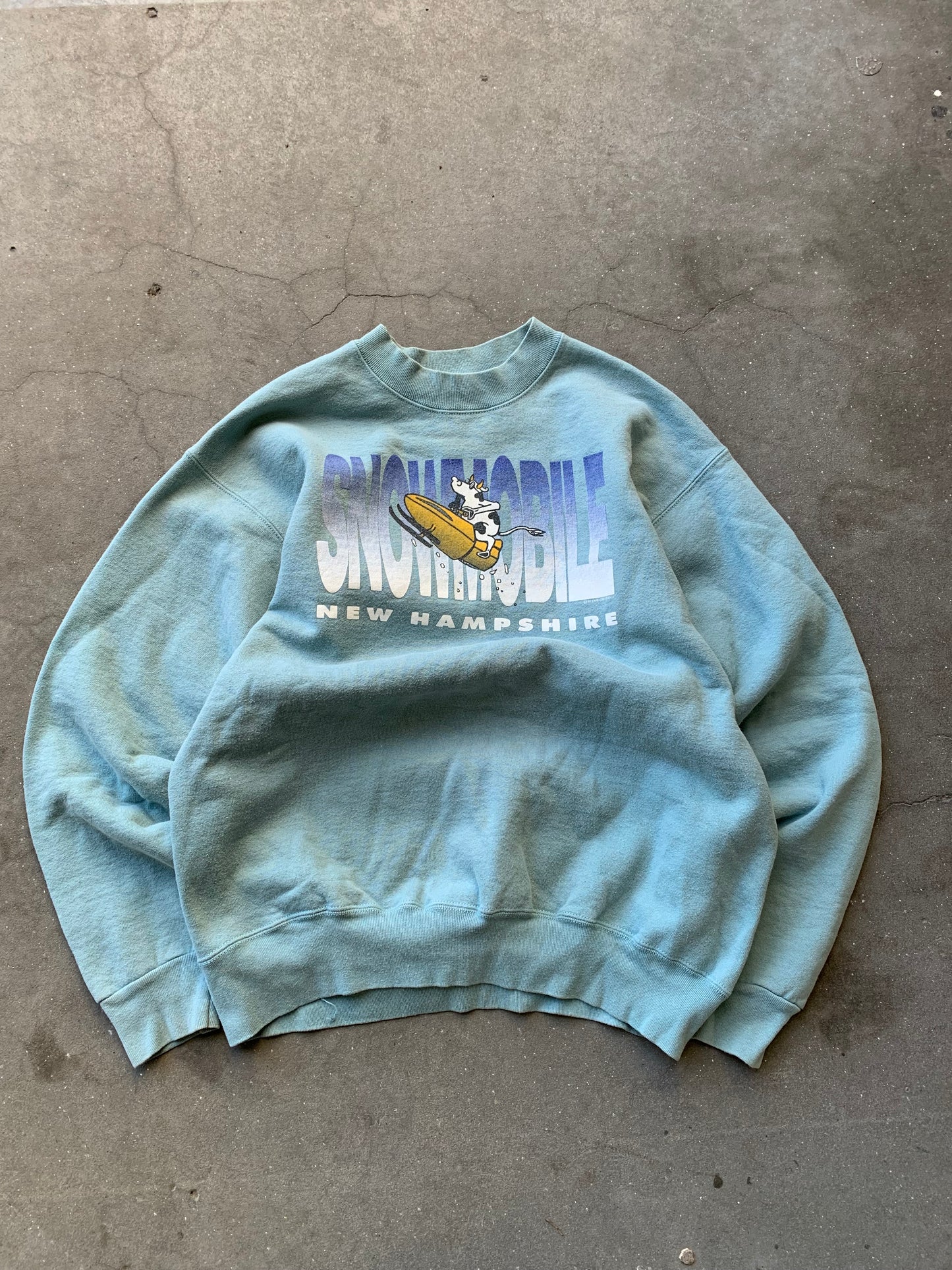 (L) 00’s Snowmobile New Hampshire Cow Crewneck