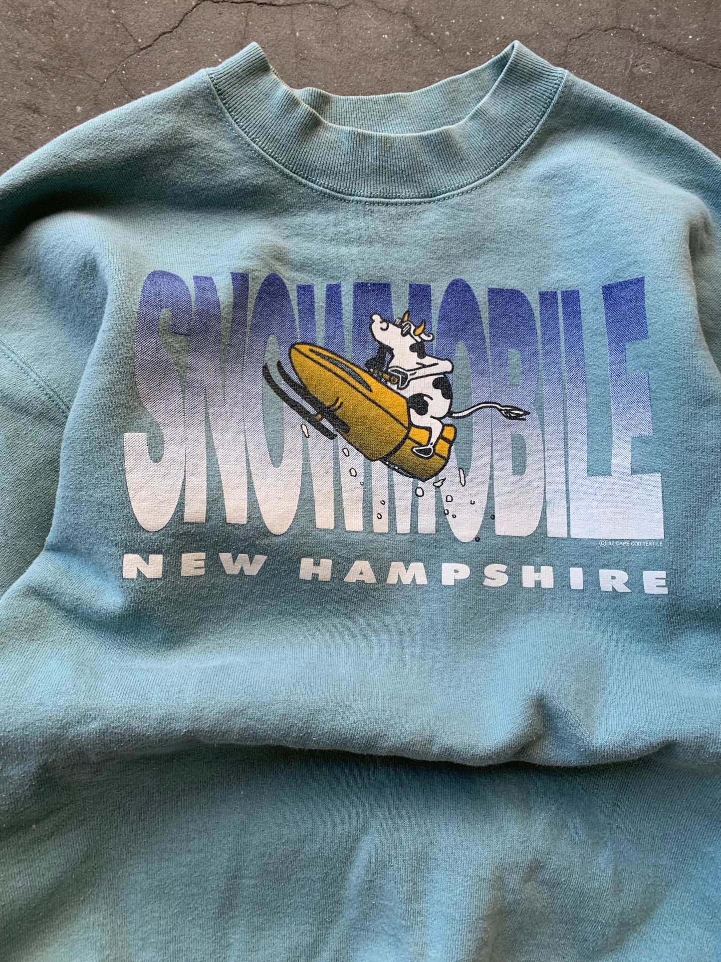 (L) 00’s Snowmobile New Hampshire Cow Crewneck