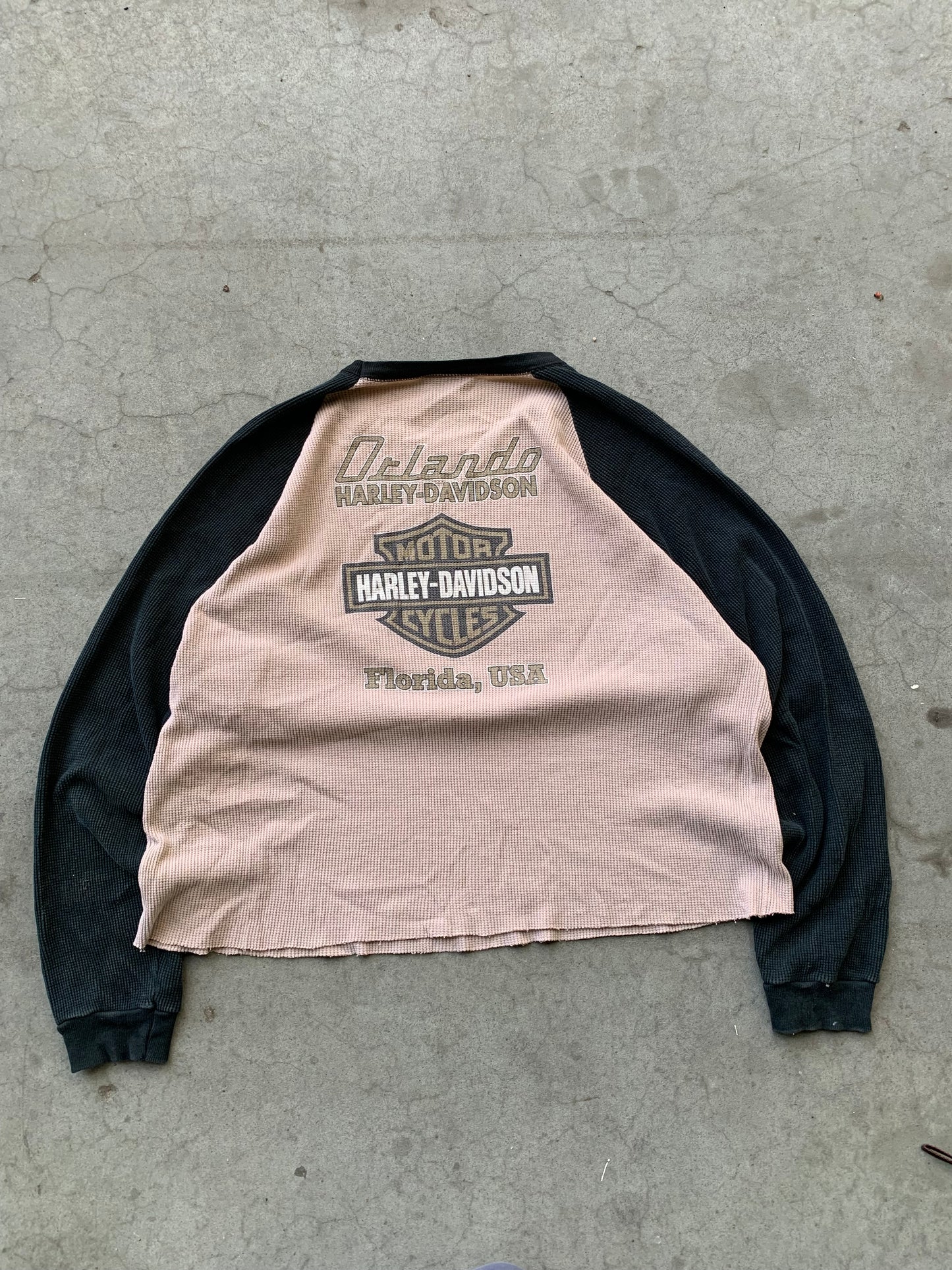 (L/XL) Harley Davidson Cropped Waffle Knit