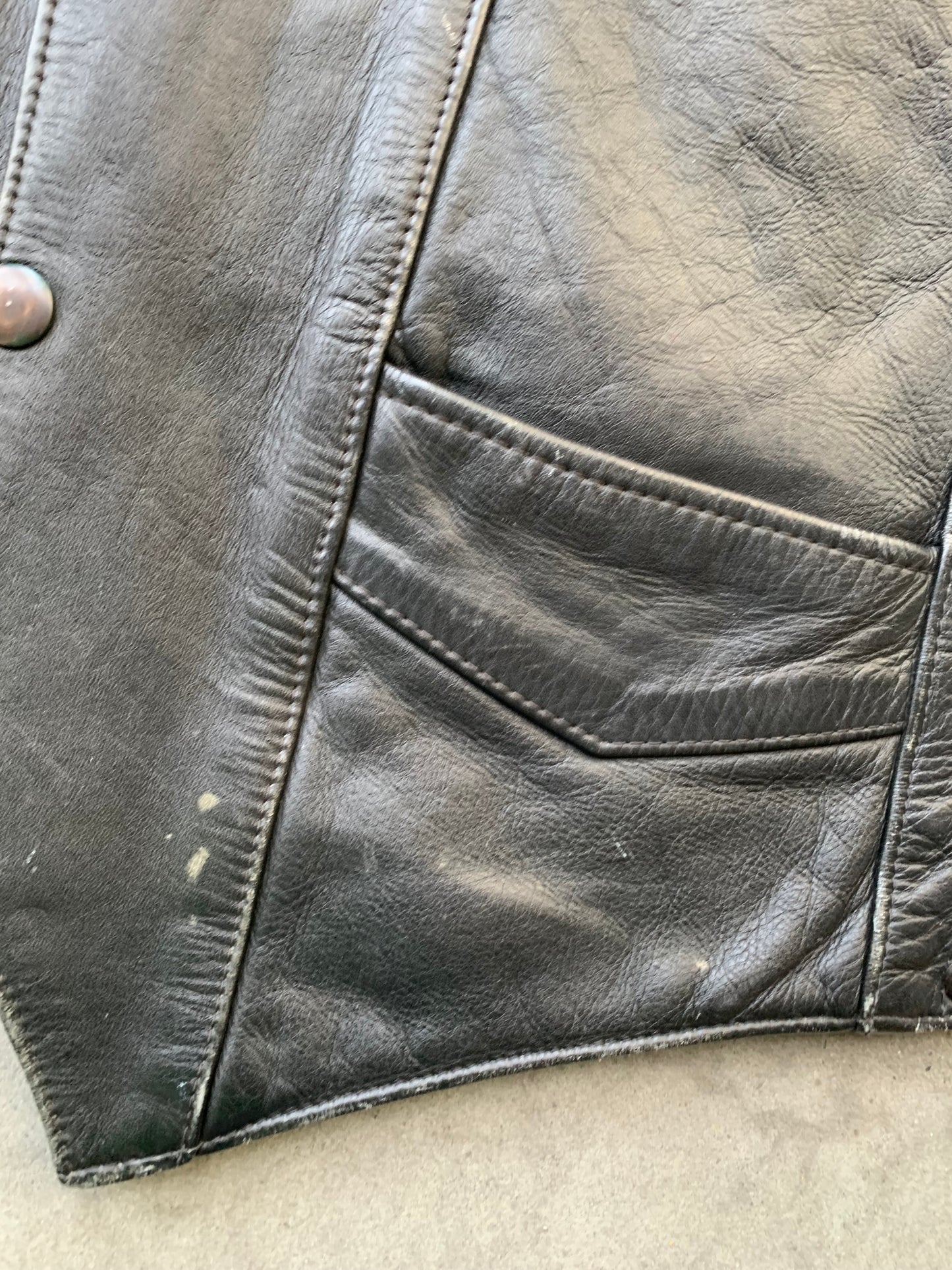 (XS) 90’s Harley Davidson Leather Vest