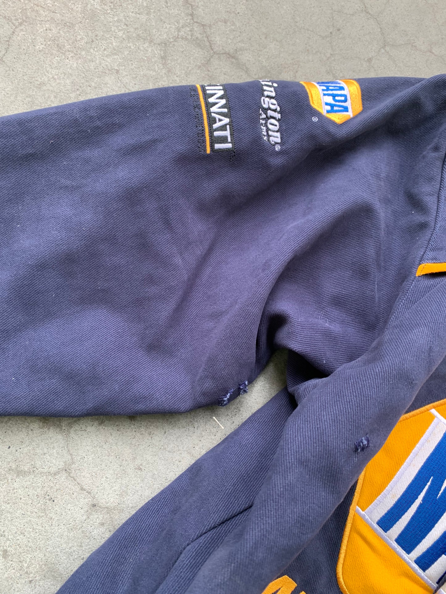 (M/L) Distressed Napa Autoparts Nascar Racing Jacket