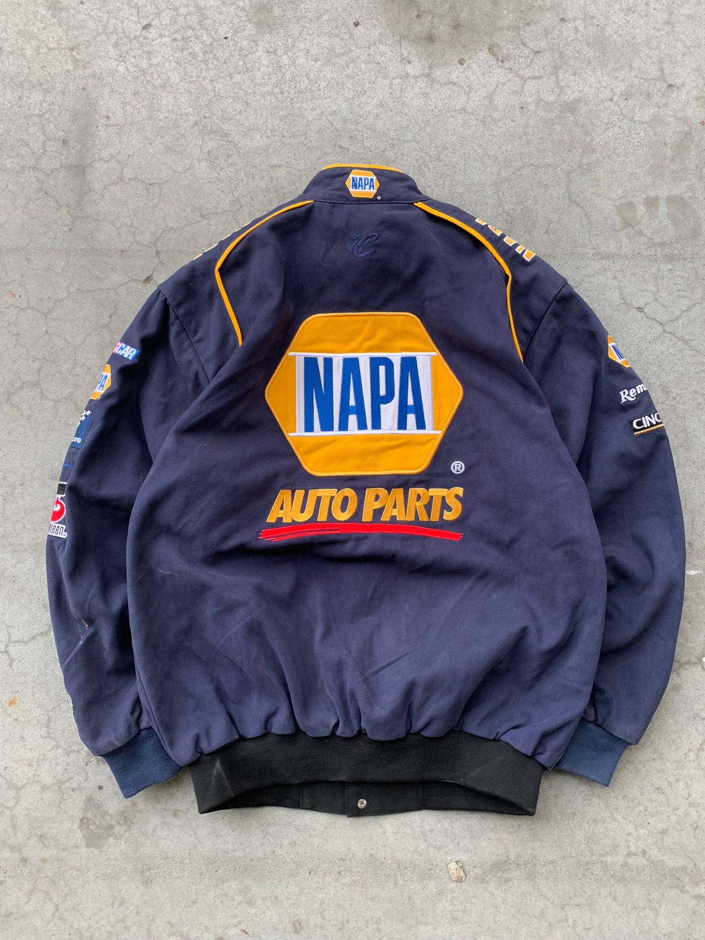 (M/L) Distressed Napa Autoparts Nascar Racing Jacket