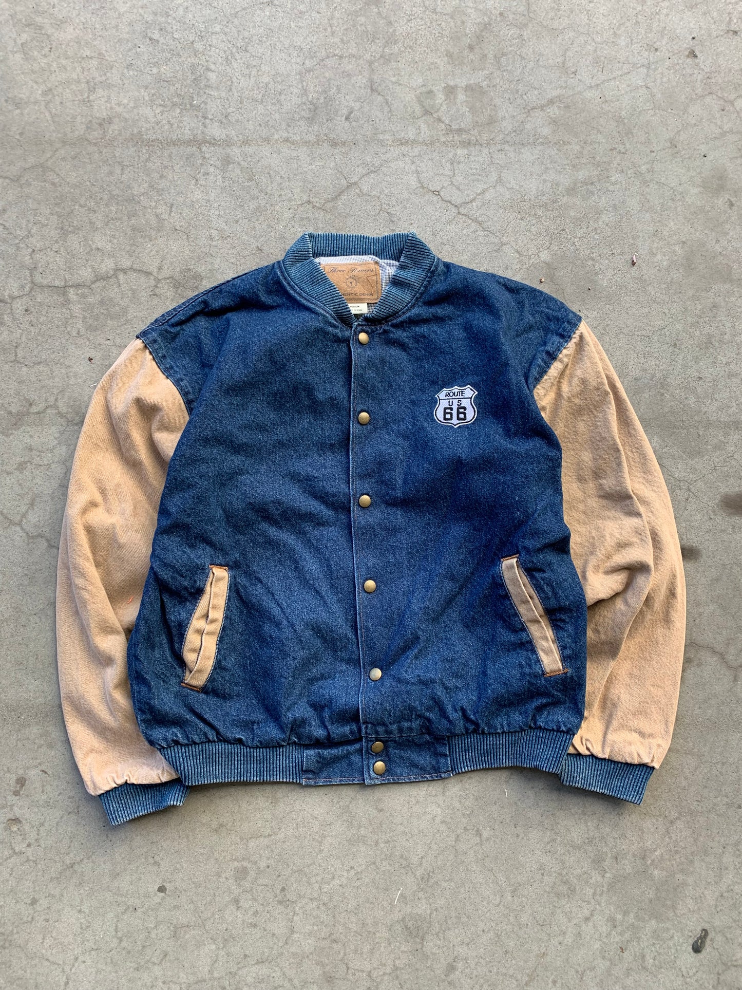(S/M) 90’s Route 66 Denim Bomber
