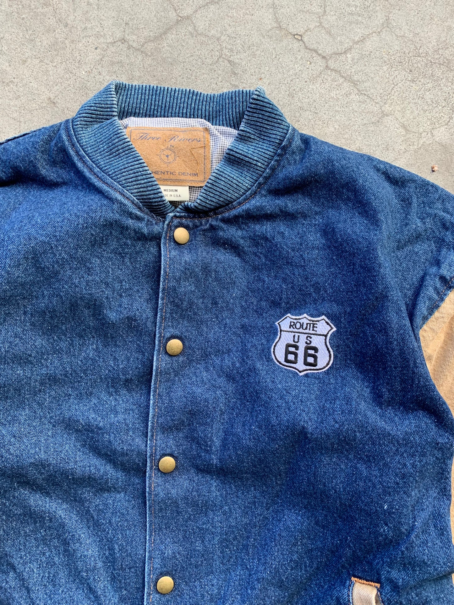 (S/M) 90’s Route 66 Denim Bomber