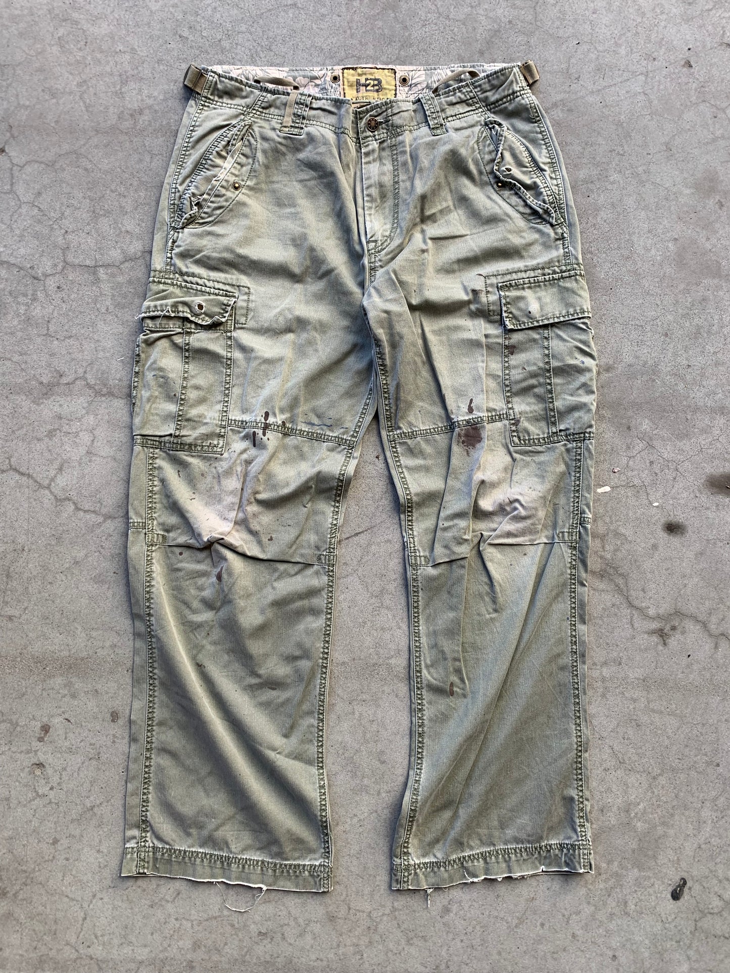 (38”) Vintage Sage HB SURPLUS Utility Cargos