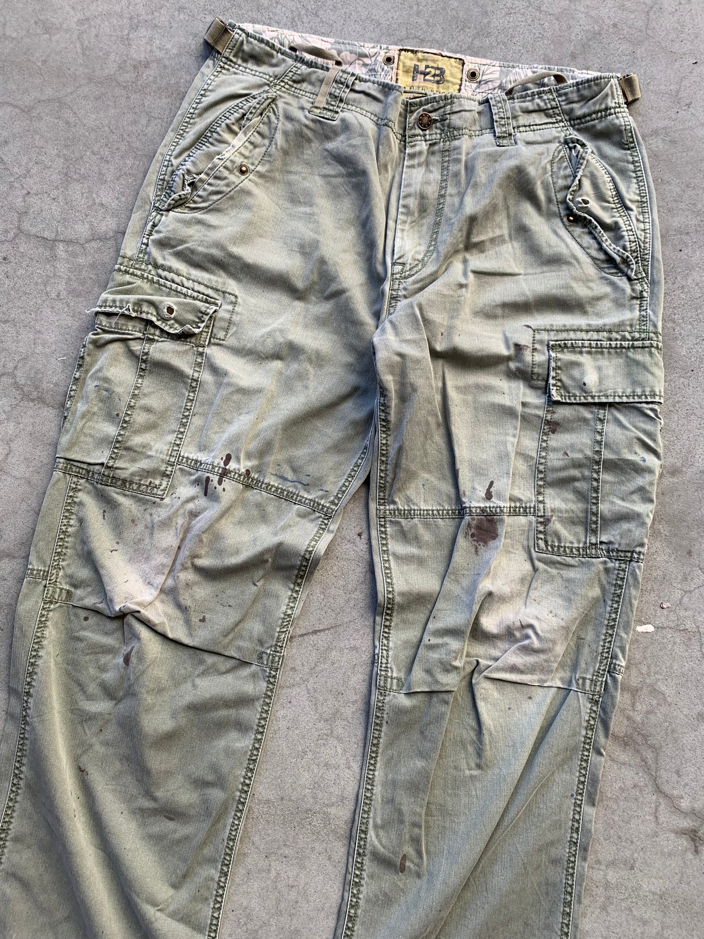 (38”) Vintage Sage HB SURPLUS Utility Cargos