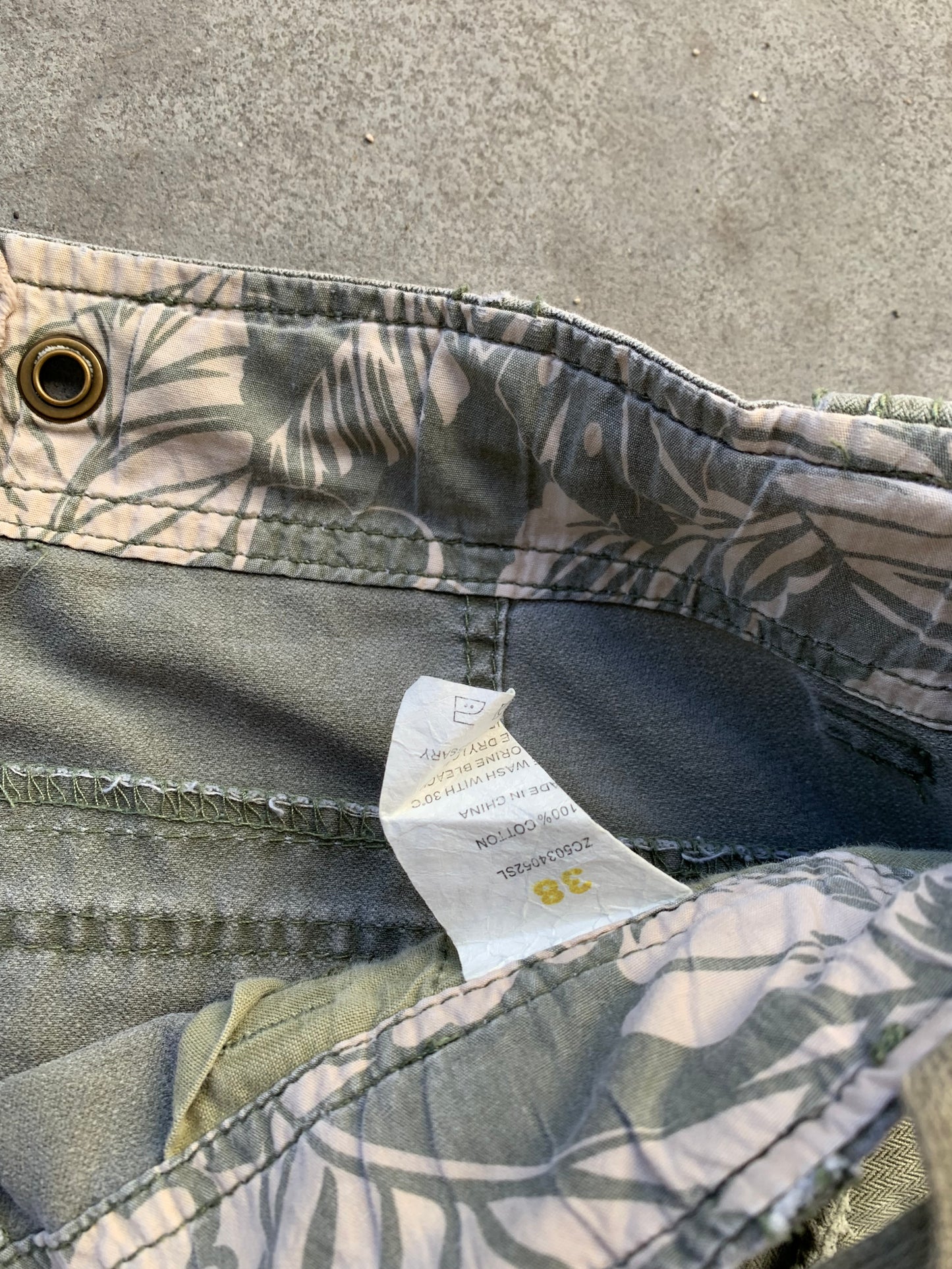 (38”) Vintage Sage HB SURPLUS Utility Cargos