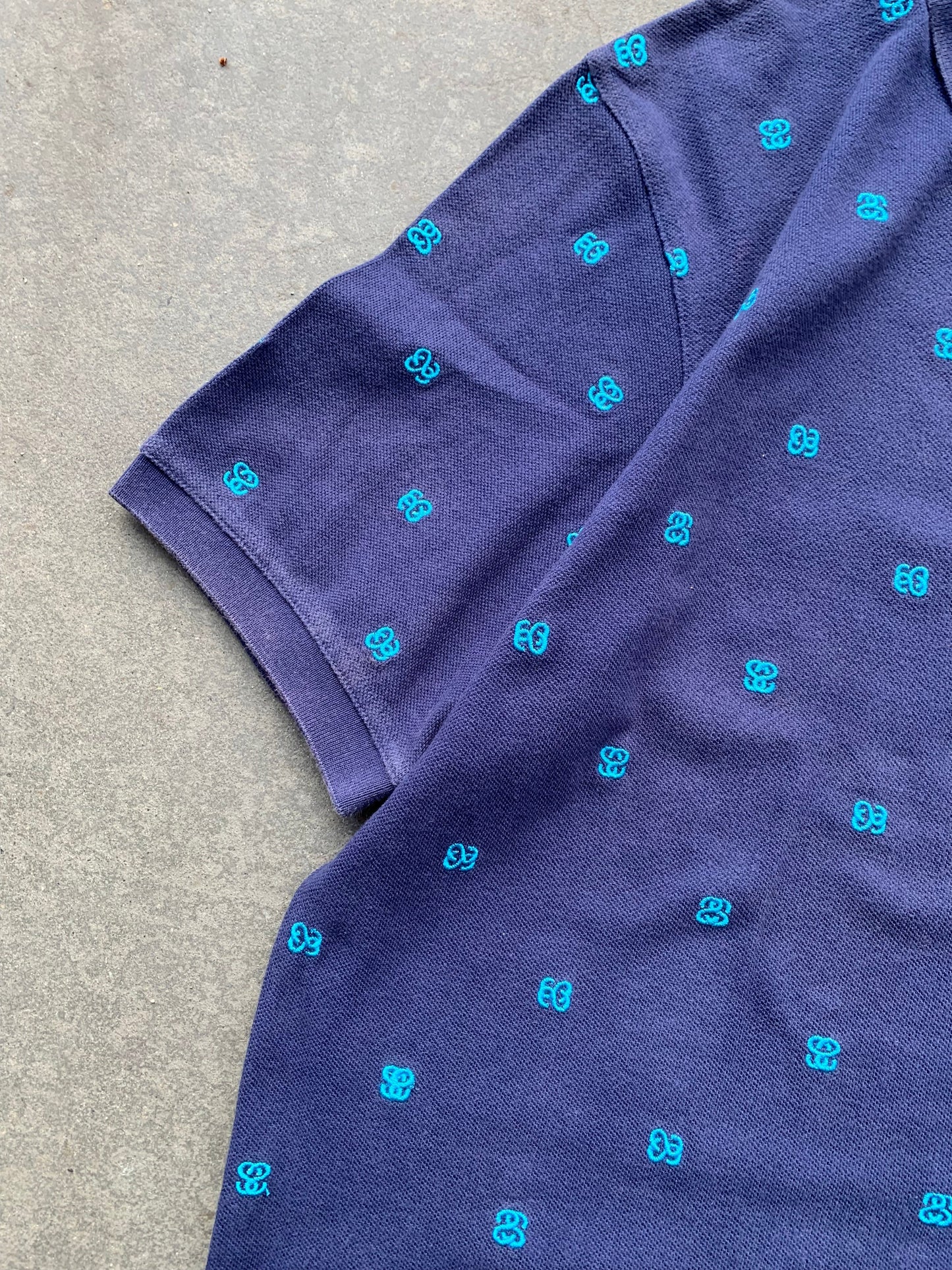 (S/M) 2000s Stussy Monogram Polo
